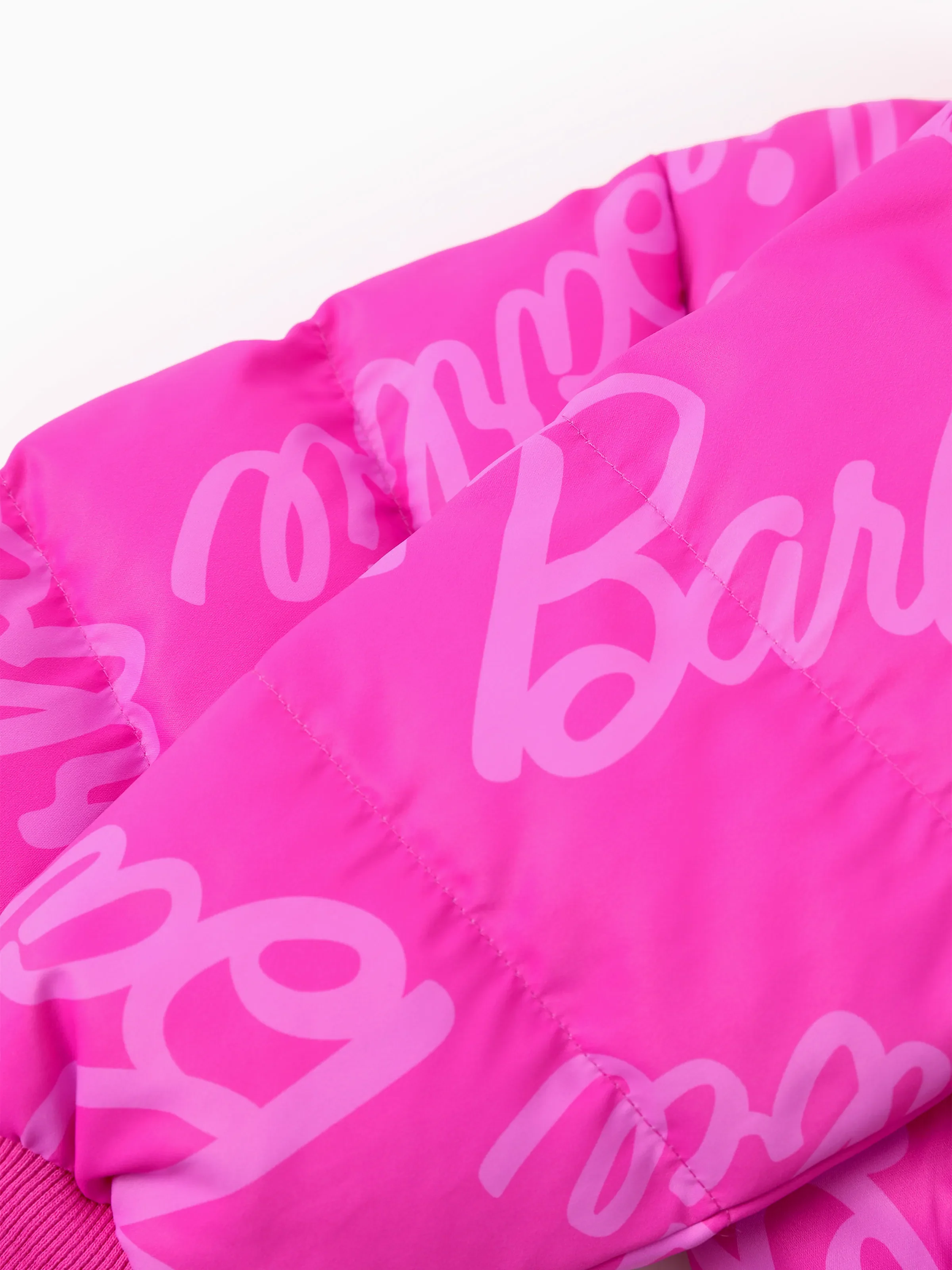 Barbie Toddler/Kid 1pc Logo Pattern Long-sleeve Puffer Jacket Coat Roseo - Image 10