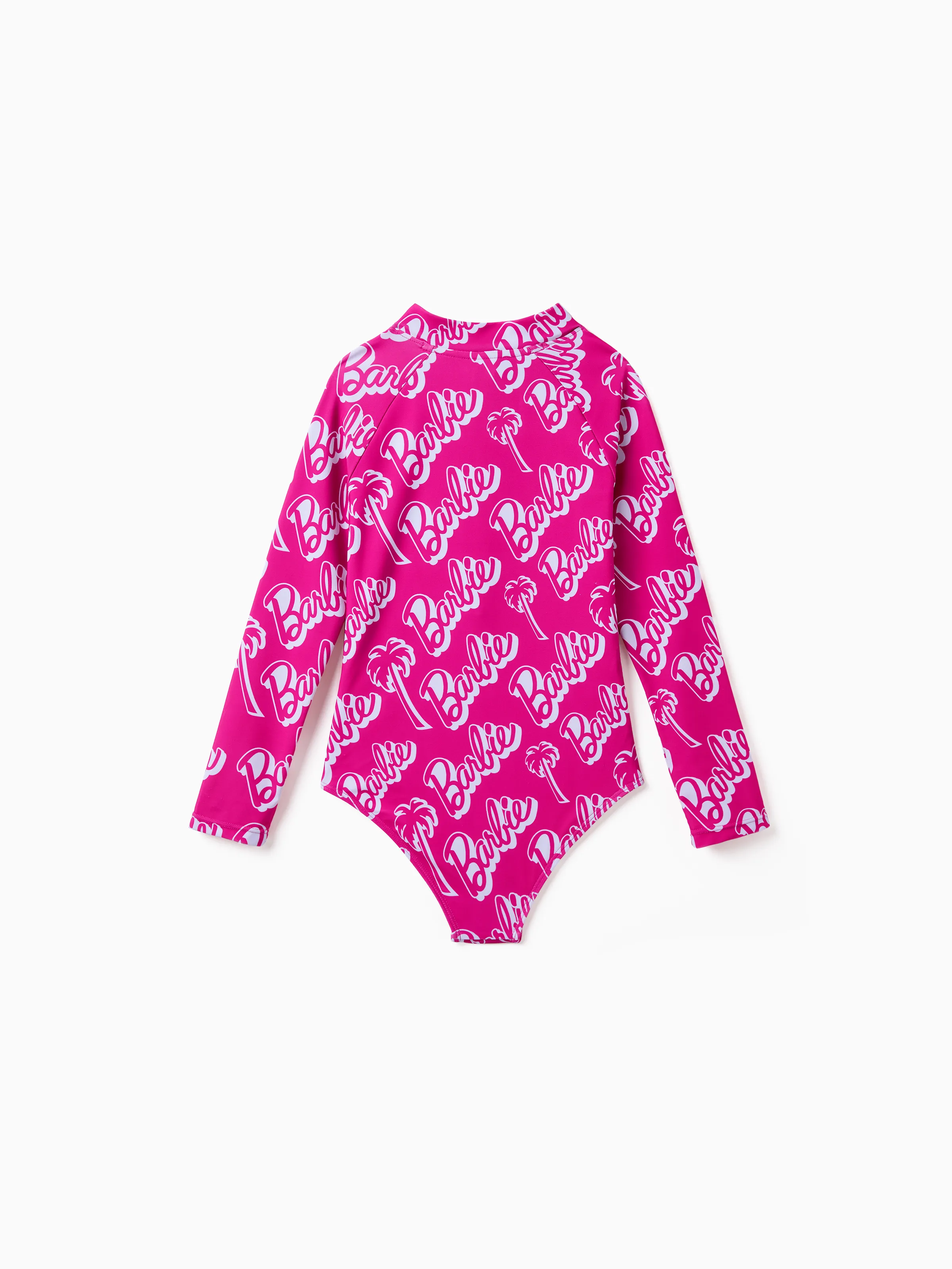 Barbie Toddler/Kid Girl UPF50+ Zip-up Front Swimsuit  Hot Pink - Image 3