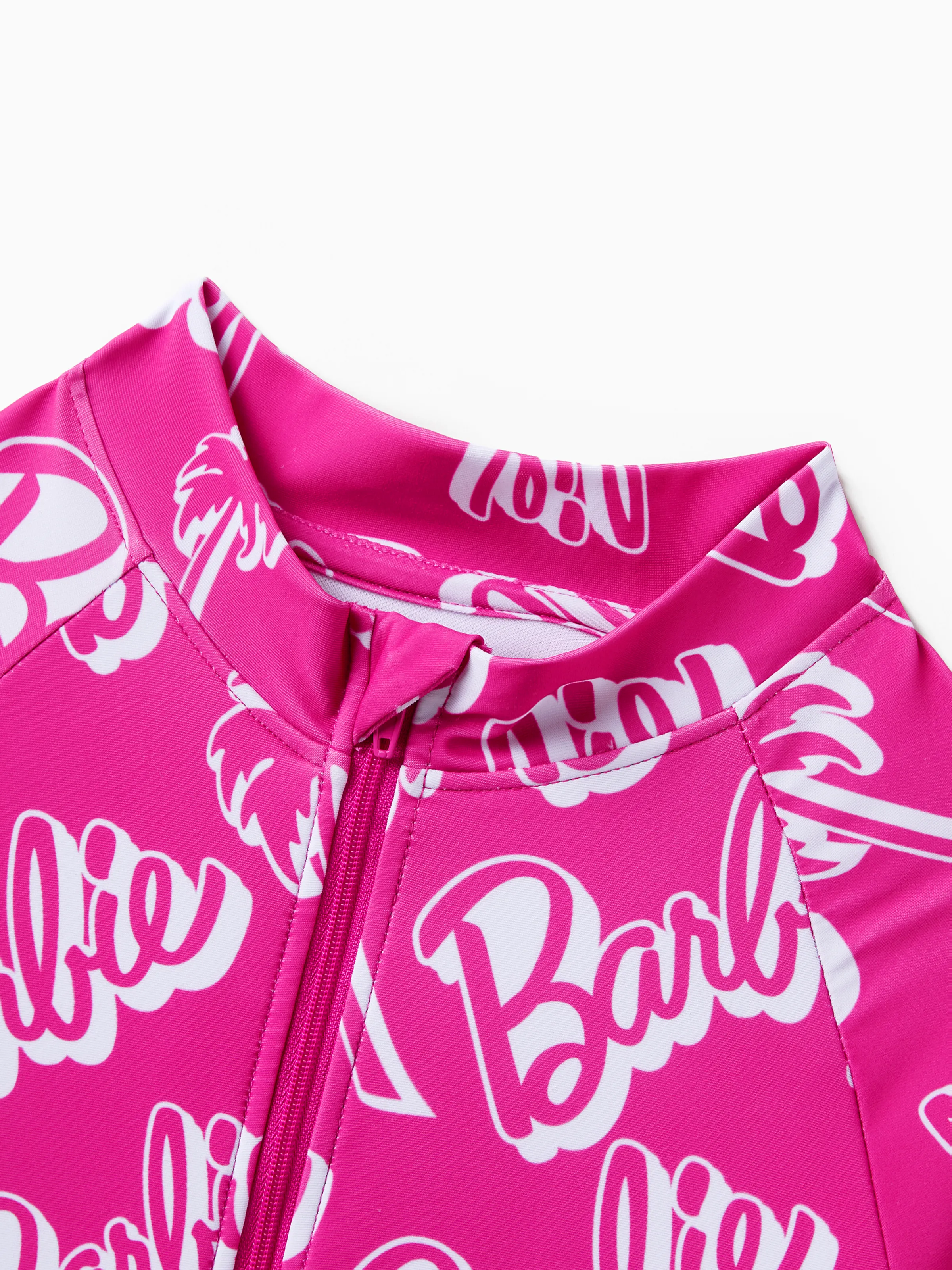 Barbie Toddler/Kid Girl UPF50+ Zip-up Front Swimsuit  Hot Pink - Image 4