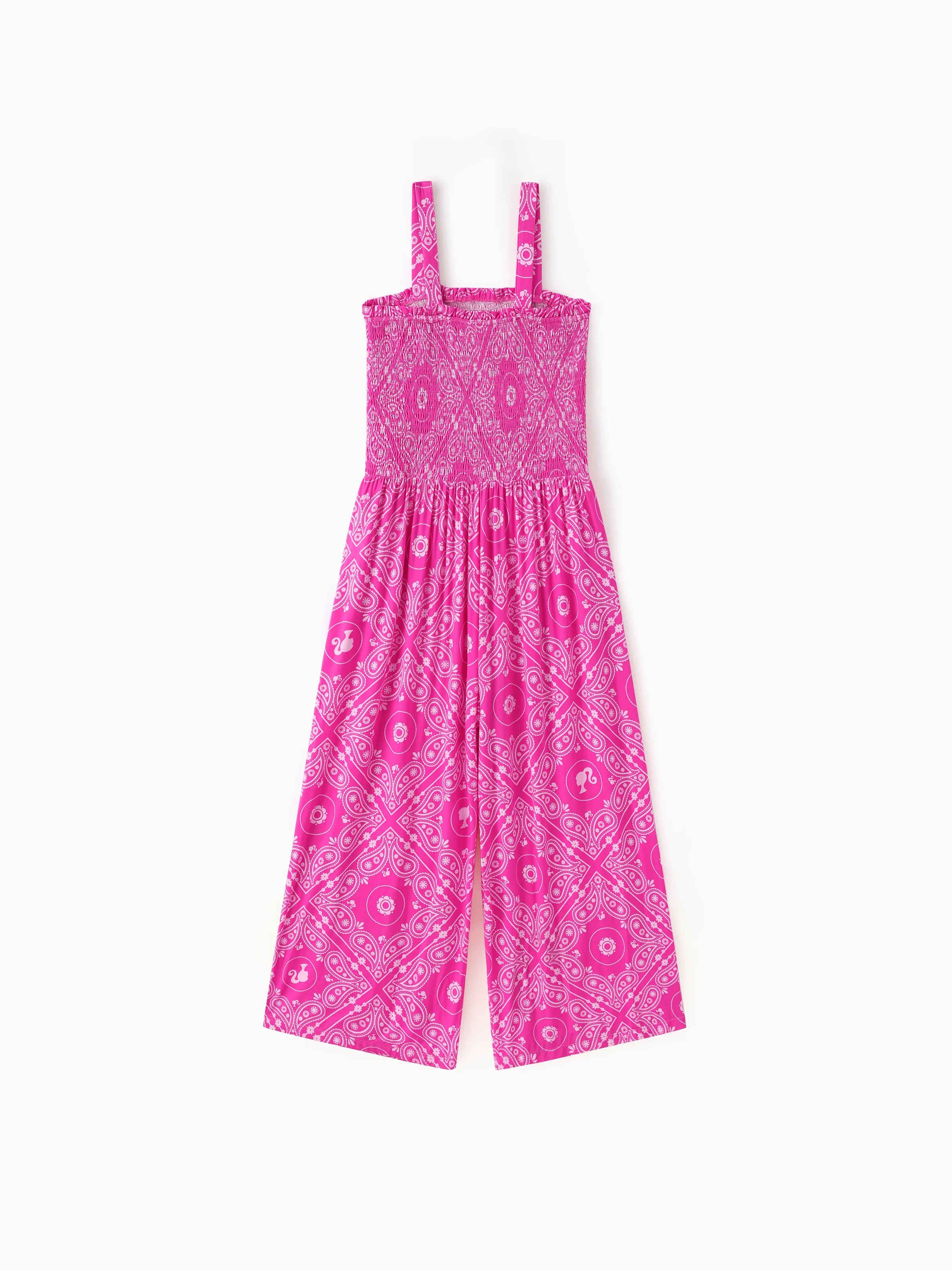 Barbie Toddler/Kid Girl Bamboo Allover Print Jumpsuit Hot Pink - Image 6
