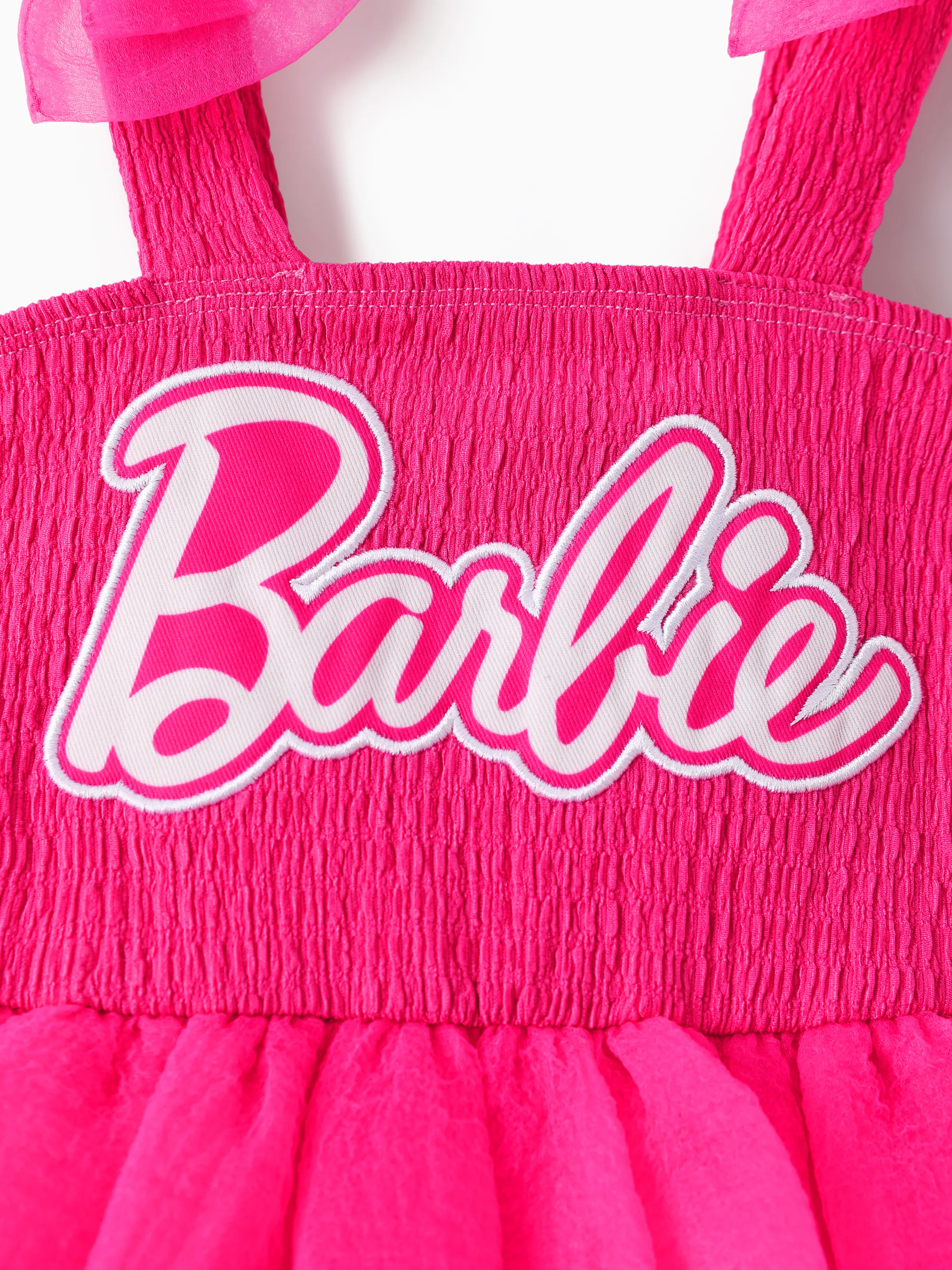 Barbie Toddler/Kid Girl Barbie Letter Print Layered Tulle Dress Hot Pink - Image 2