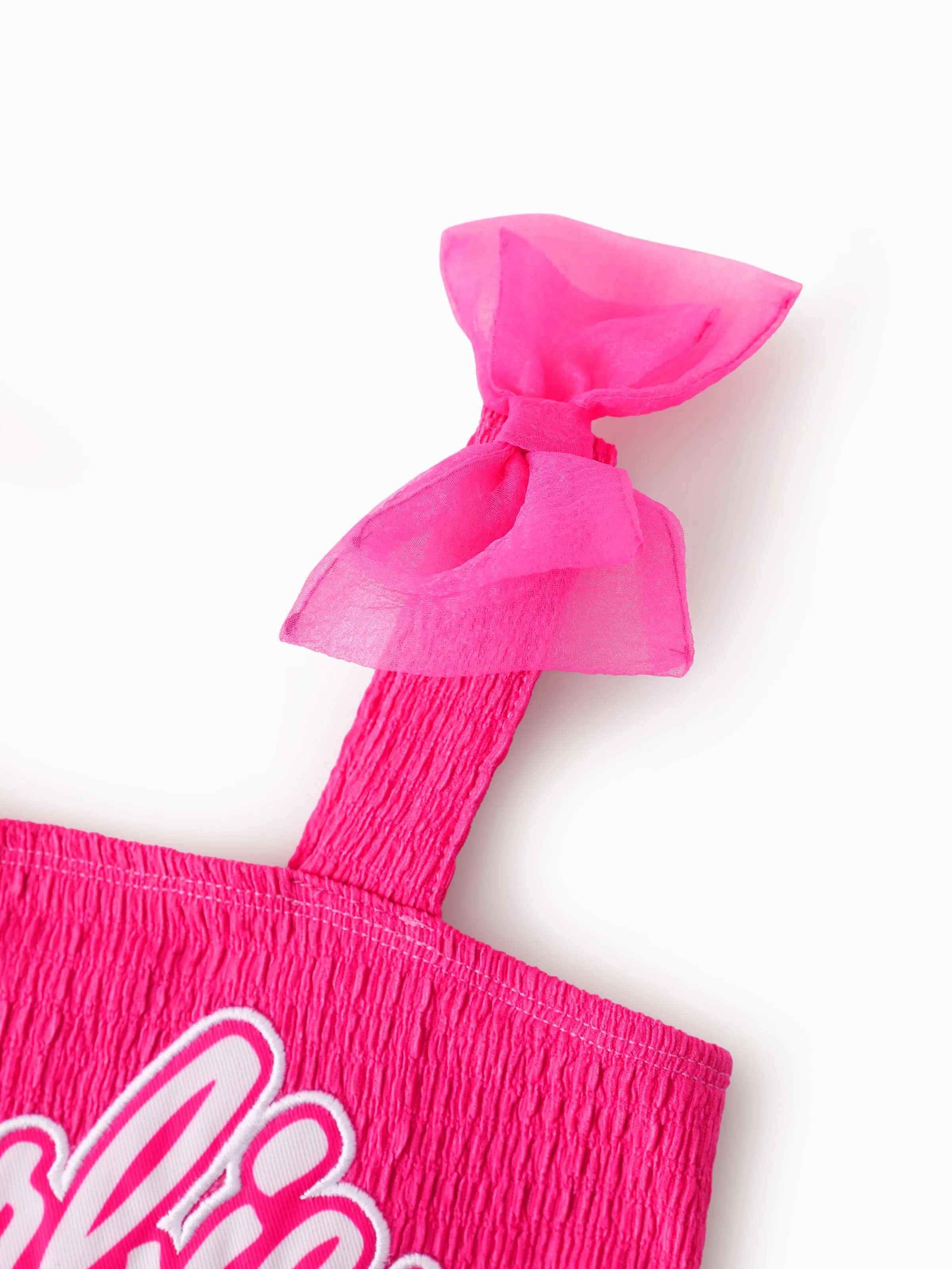 Barbie Toddler/Kid Girl Barbie Letter Print Layered Tulle Dress Hot Pink - Image 4