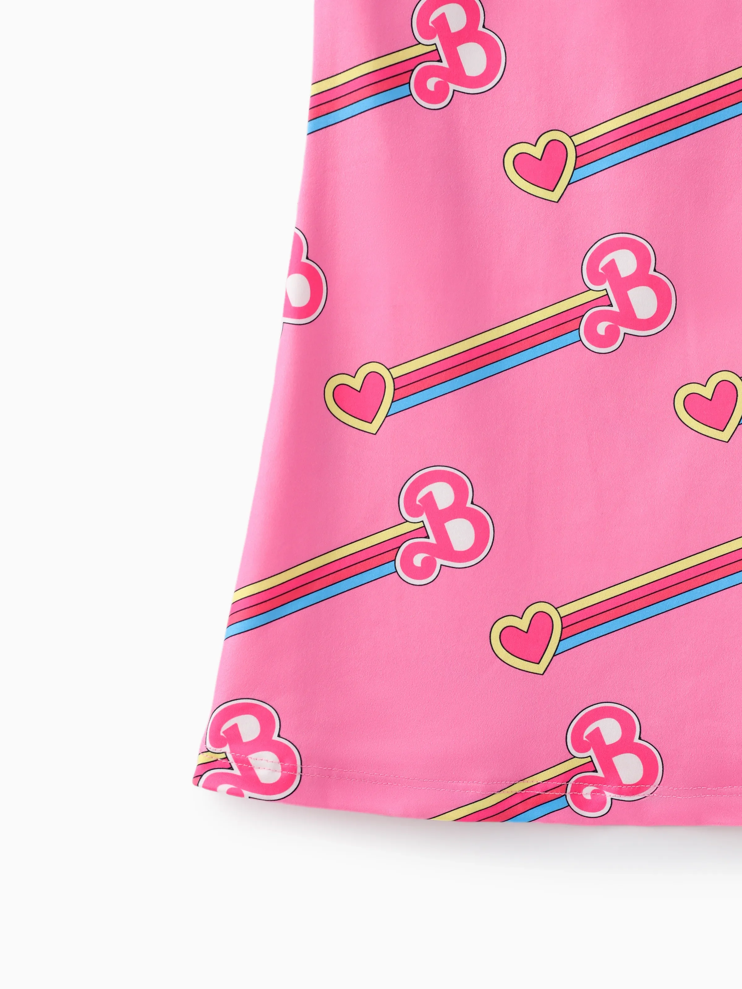 Barbie Toddler/Kid Girl Valentine's Day Letter and Heart Allover Print Dress Pink - Image 5