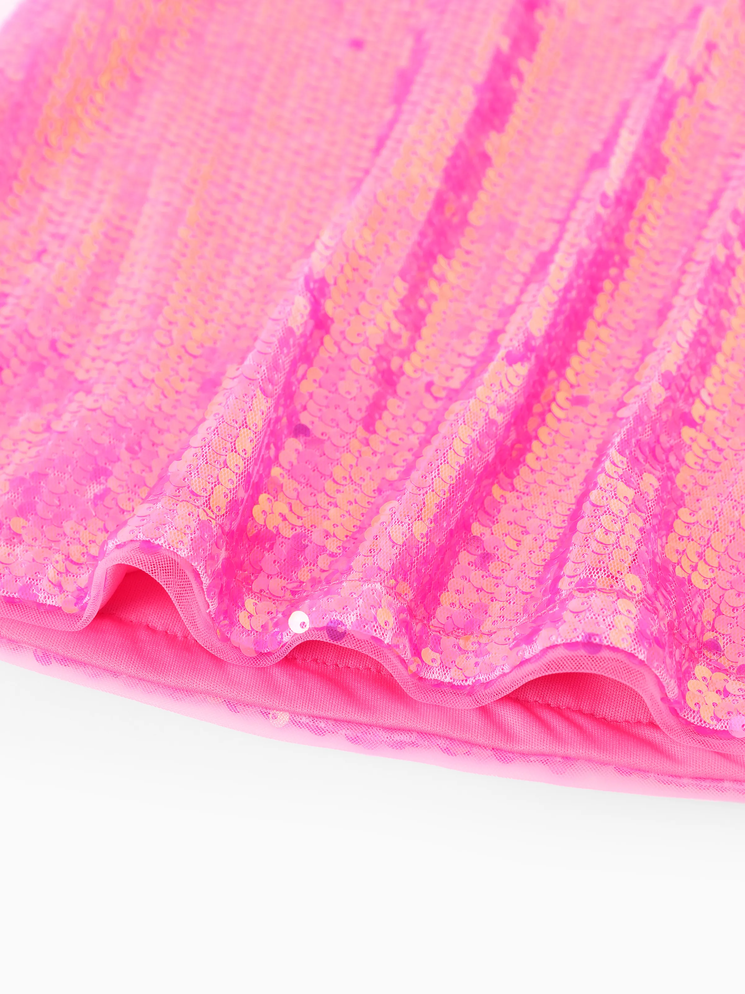 Barbie Toddler/Kid Girl Classic Barbie Letter Print Sequins Flutter-sleeve Dress Roseo - Image 8