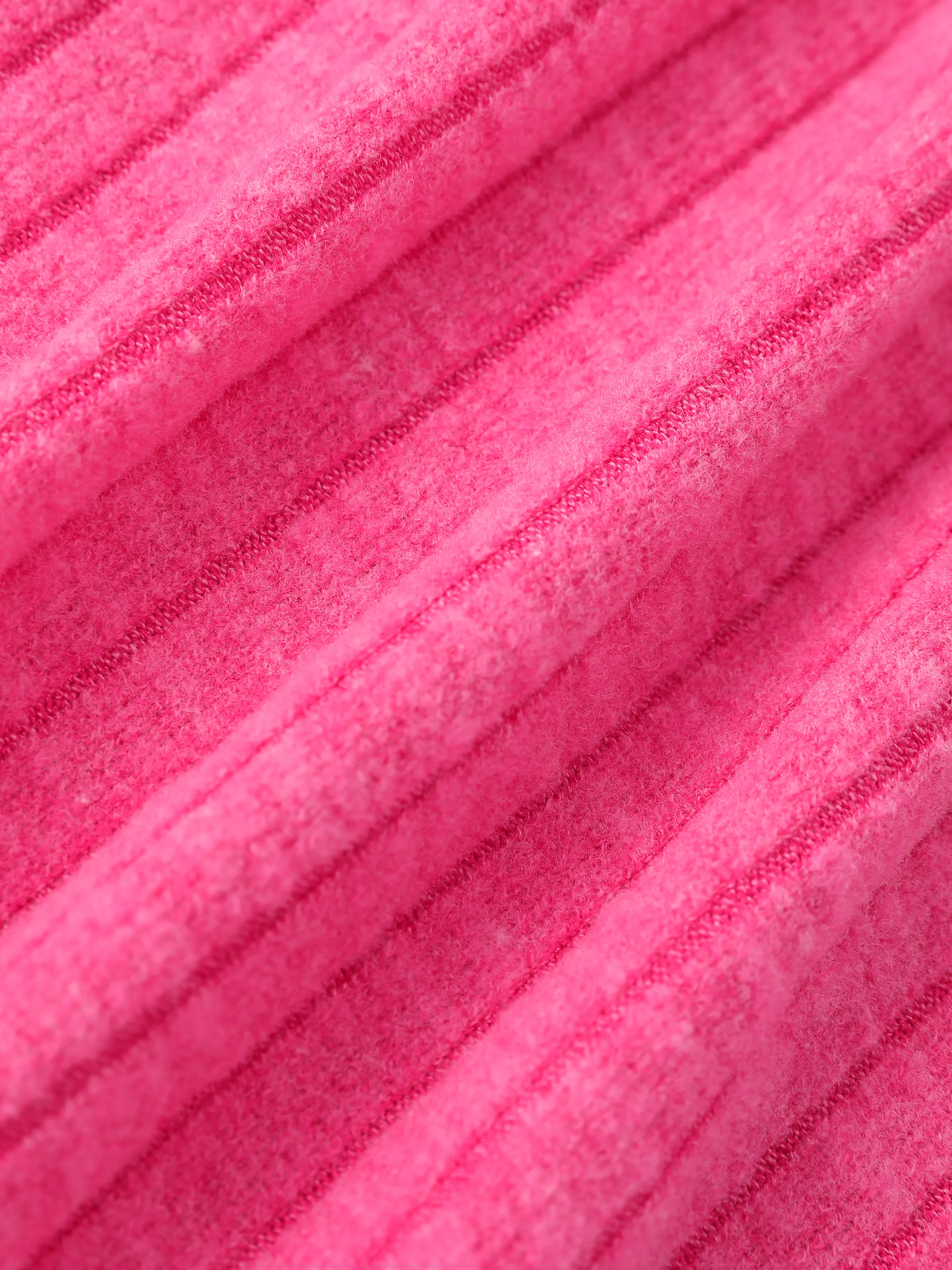 Barbie Toddler/Kids Girl Ribbed Knit Fabric Terry Embroidery Dress Hot Pink - Image 2