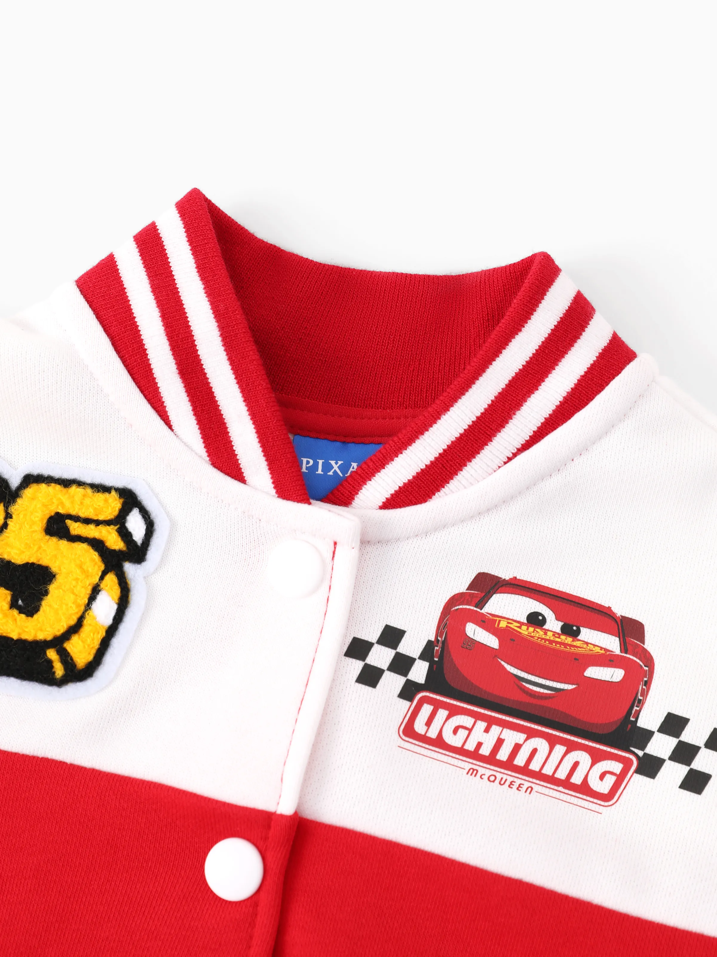 Cars Toddler Boy McQueen Character Graphic Colorblock Bomber Jacket Red Red - Image 3