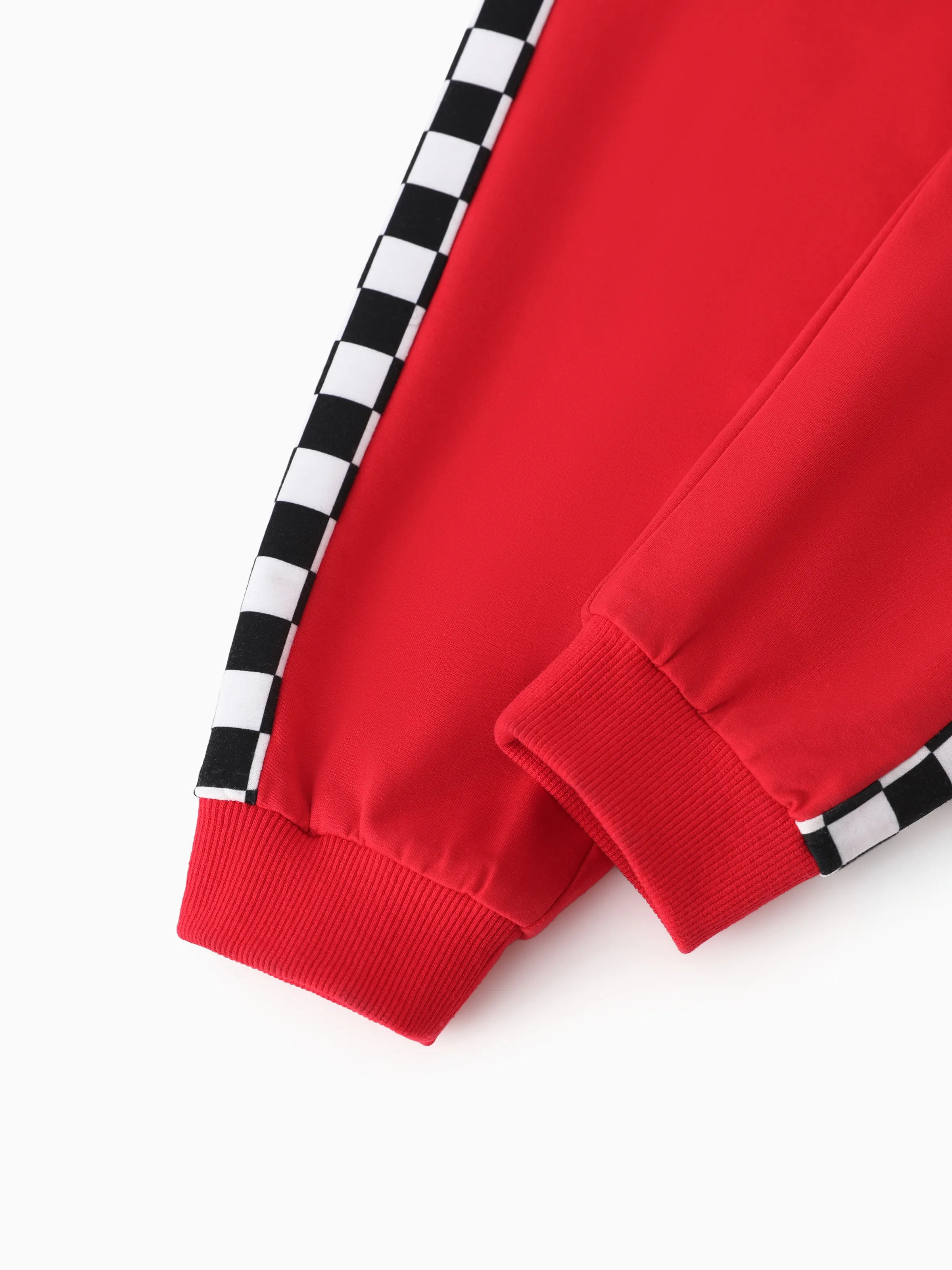 Cars Toddler Boy Zipper Design Checkerboard Short-sleeve Jumpsuit Red - Image 8