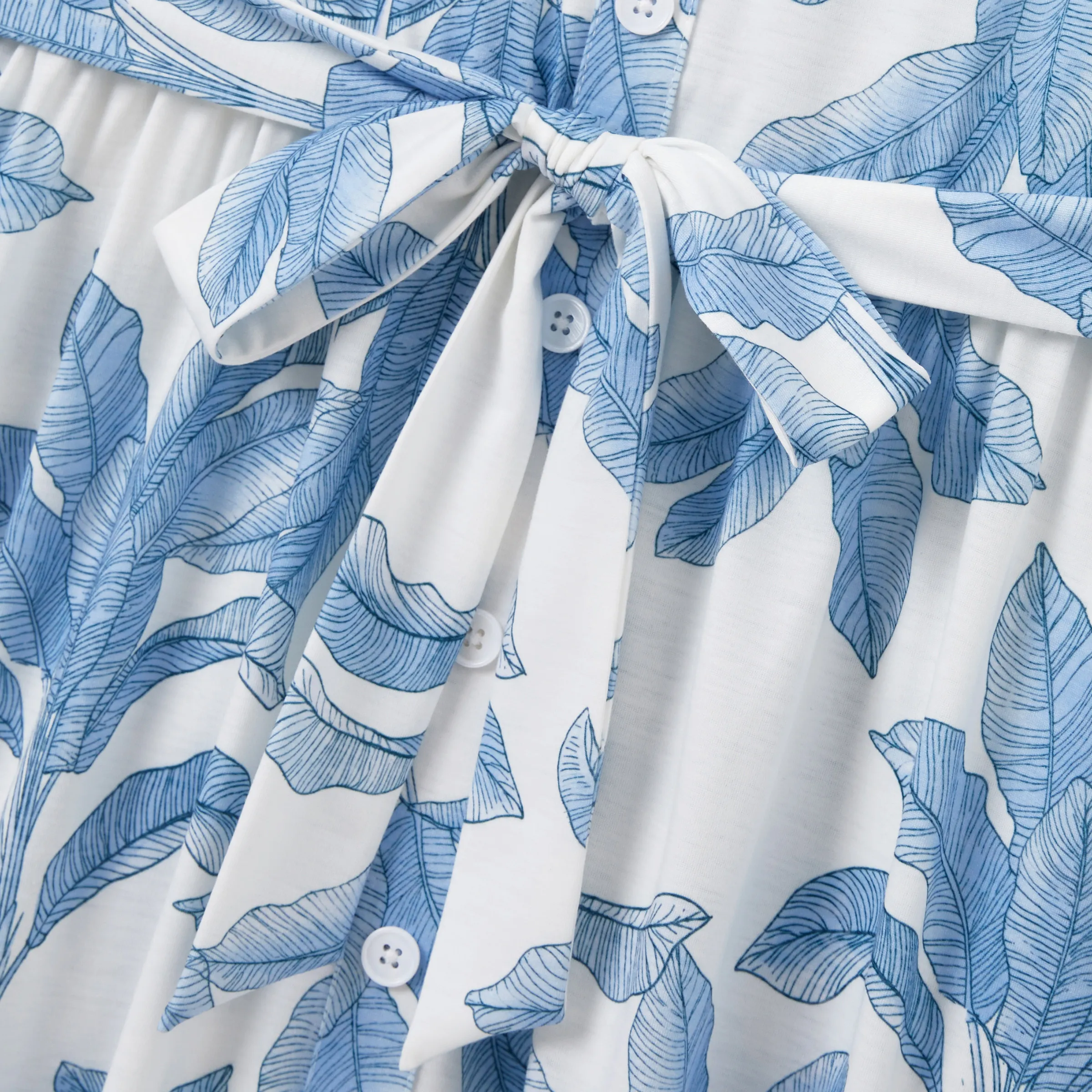 Casual Broken Flower Family Matching Suits Unisex Light Blue - Image 5