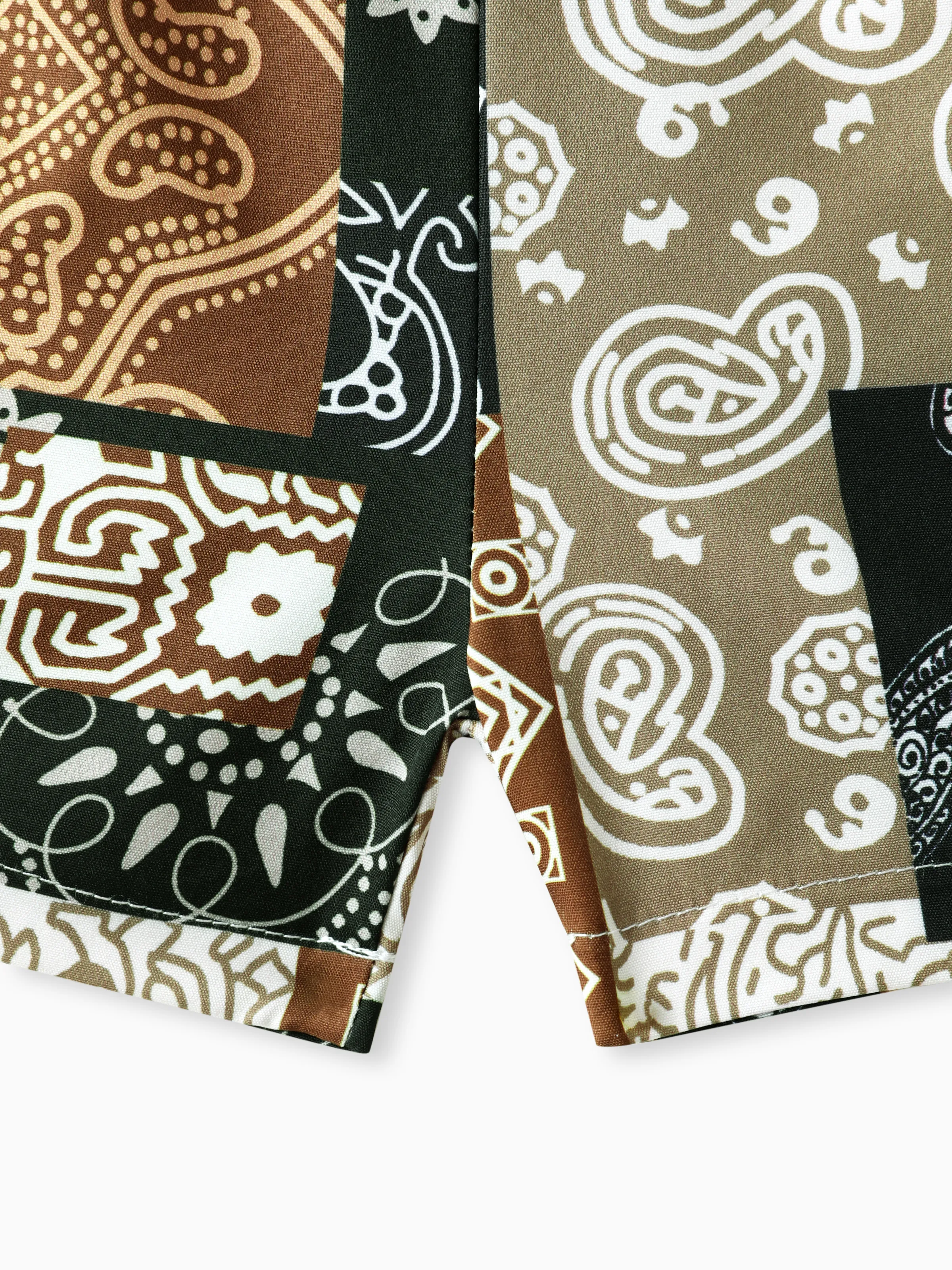 Casual Ethnic 2pcs Set for Baby Boy with Lapel, 100% Polyester, Regular Brown - Image 10