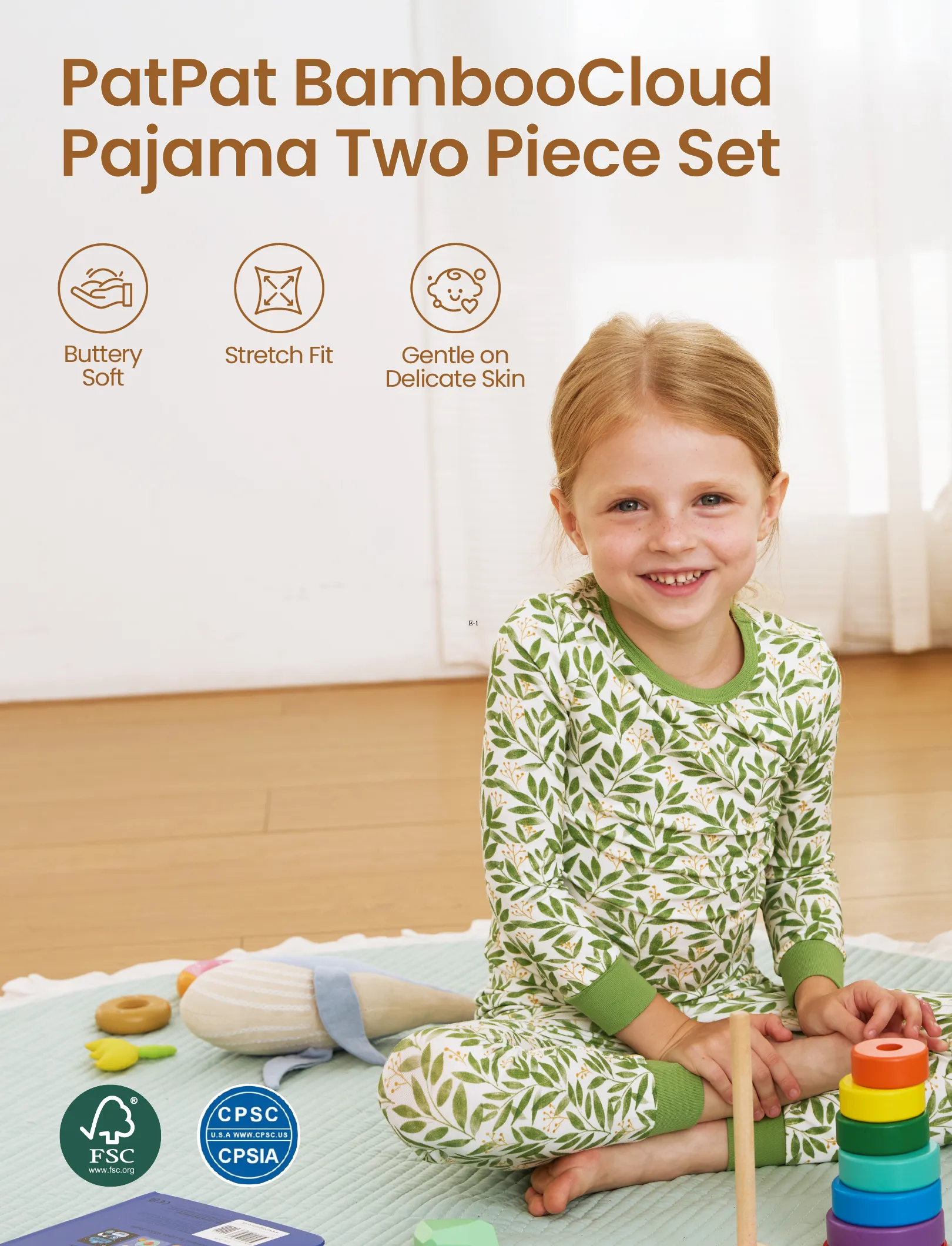 Christmas / Halloween Pajama 2-piece Bamboo Pajamas Set With Childlike Print for Baby / Toddler( Snug-Fitting) Green - Image 4