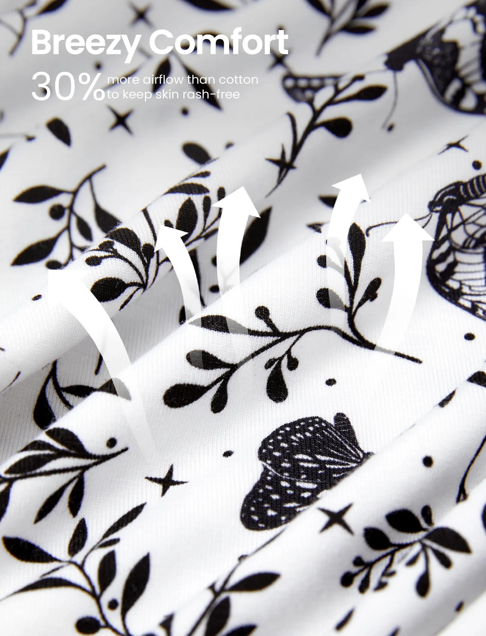 Christmas / Halloween Pajama 2-piece Bamboo Pajamas Set With Childlike Print for Baby / Toddler( Snug-Fitting) White - Image 6