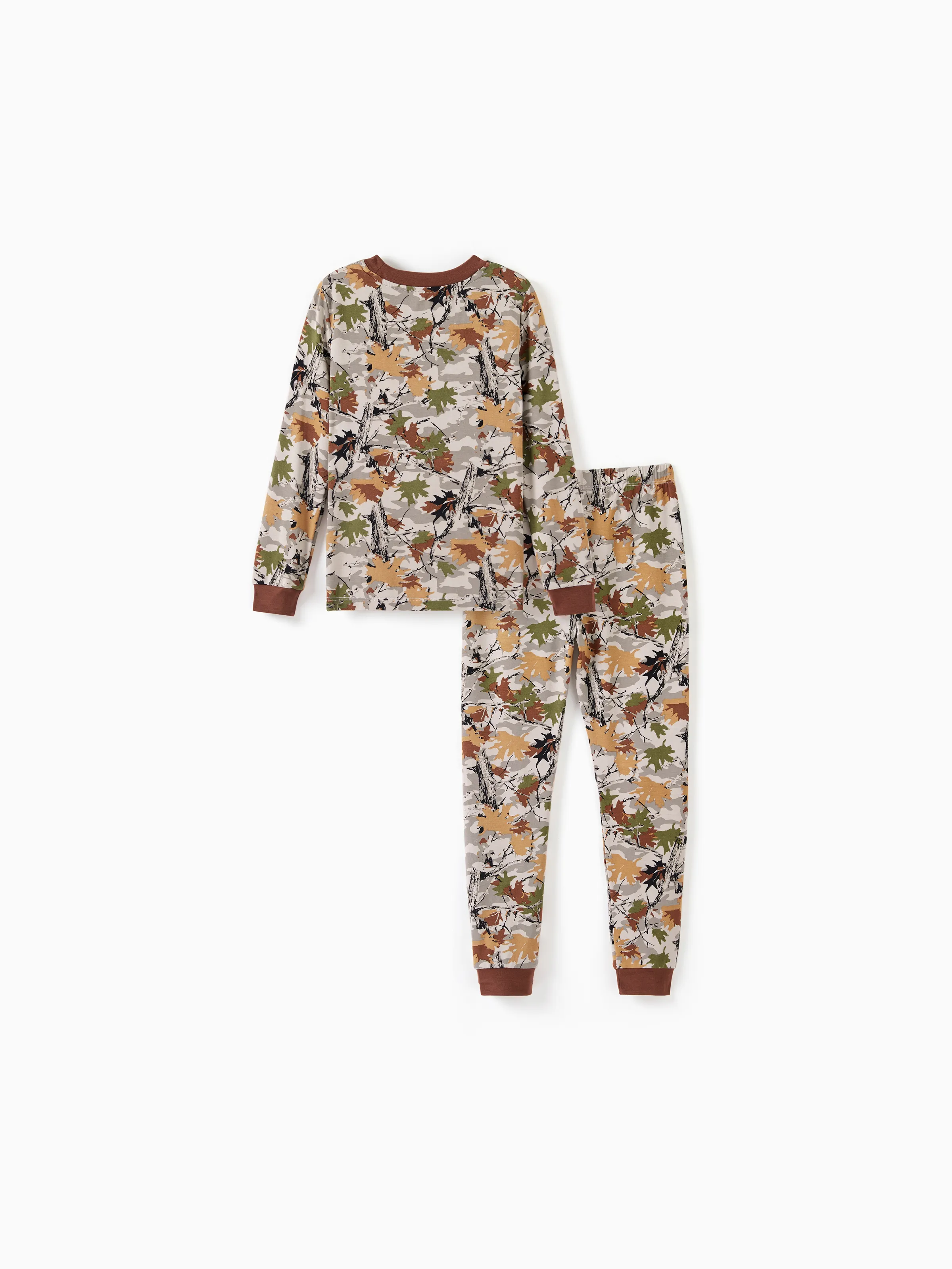 Christmas / Halloween Pajamas 2-piece Bamboo Pajamas Set With Playful Print for Toddler / Kids ( Snug-Fitting) Brown - Image 7