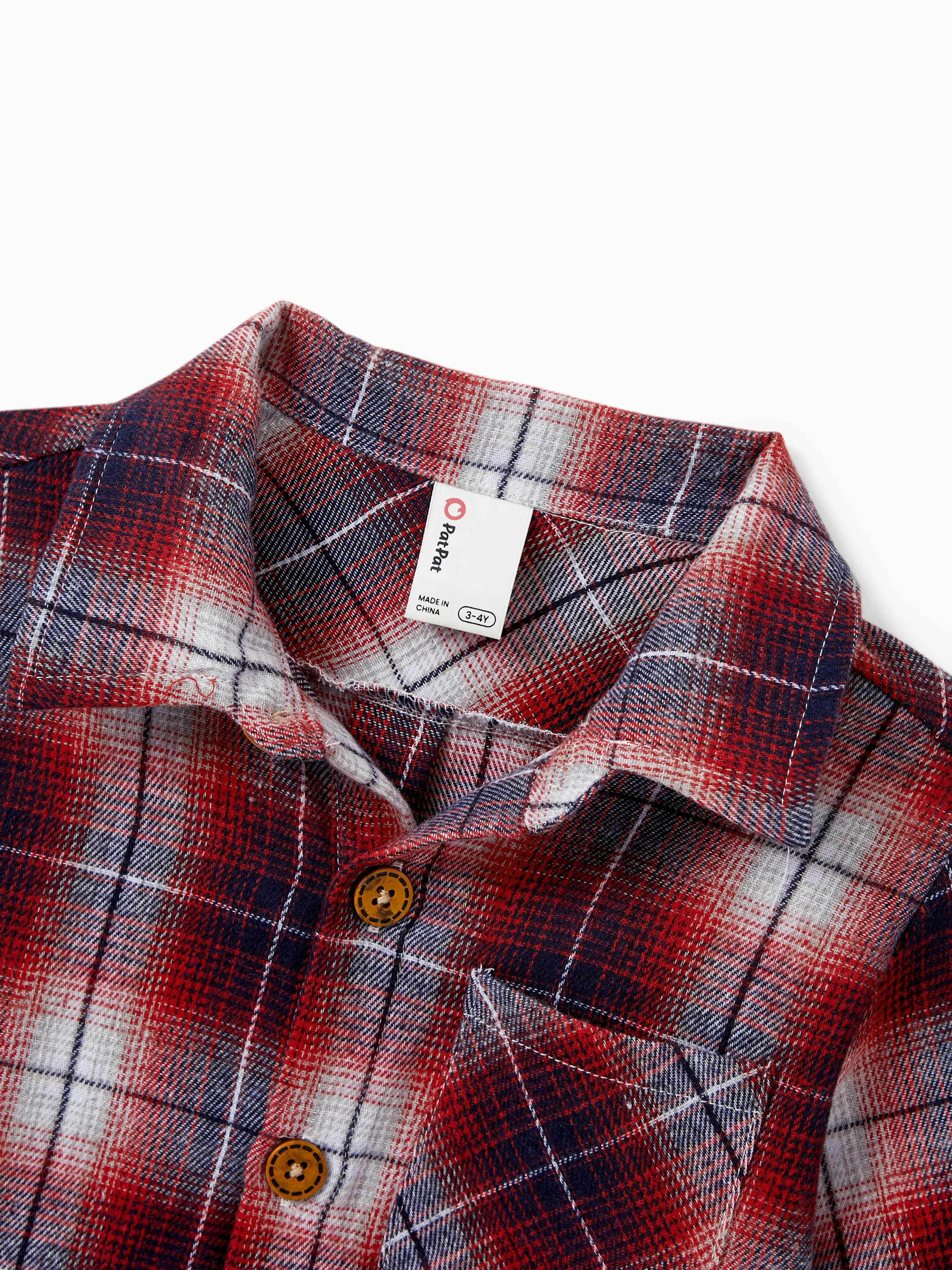 Christmas Plaid Matching Family Outfits Dad/Son Long-sleeve Shirts or Mom/Daughter Dresses Red - Image 14