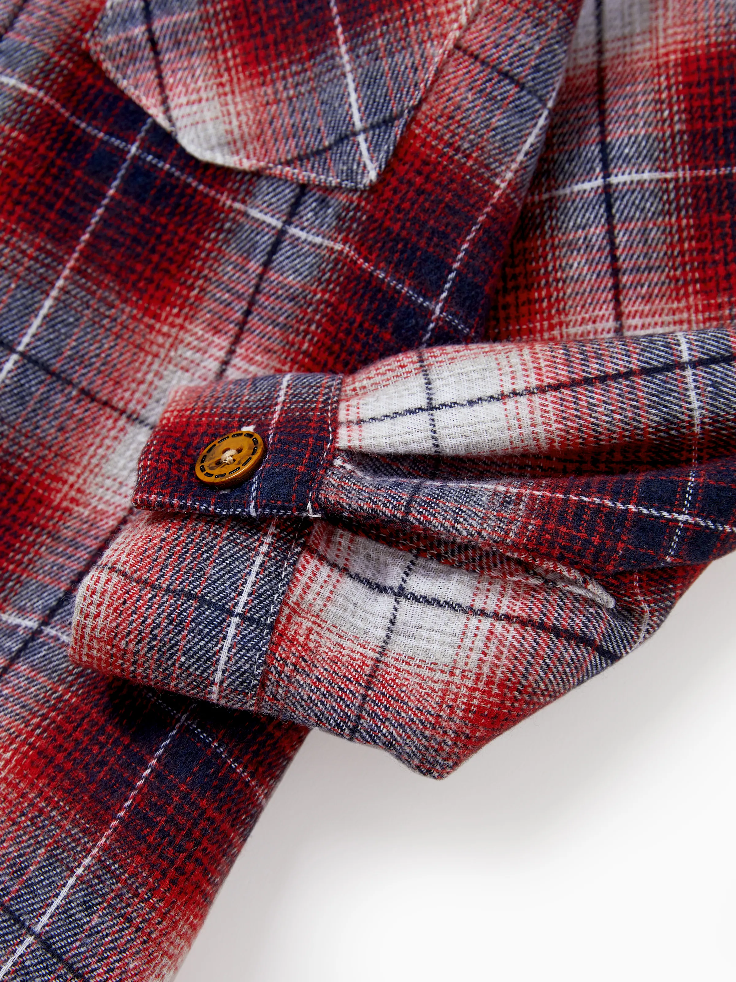 Christmas Plaid Matching Family Outfits Dad/Son Long-sleeve Shirts or Mom/Daughter Dresses Red - Image 16