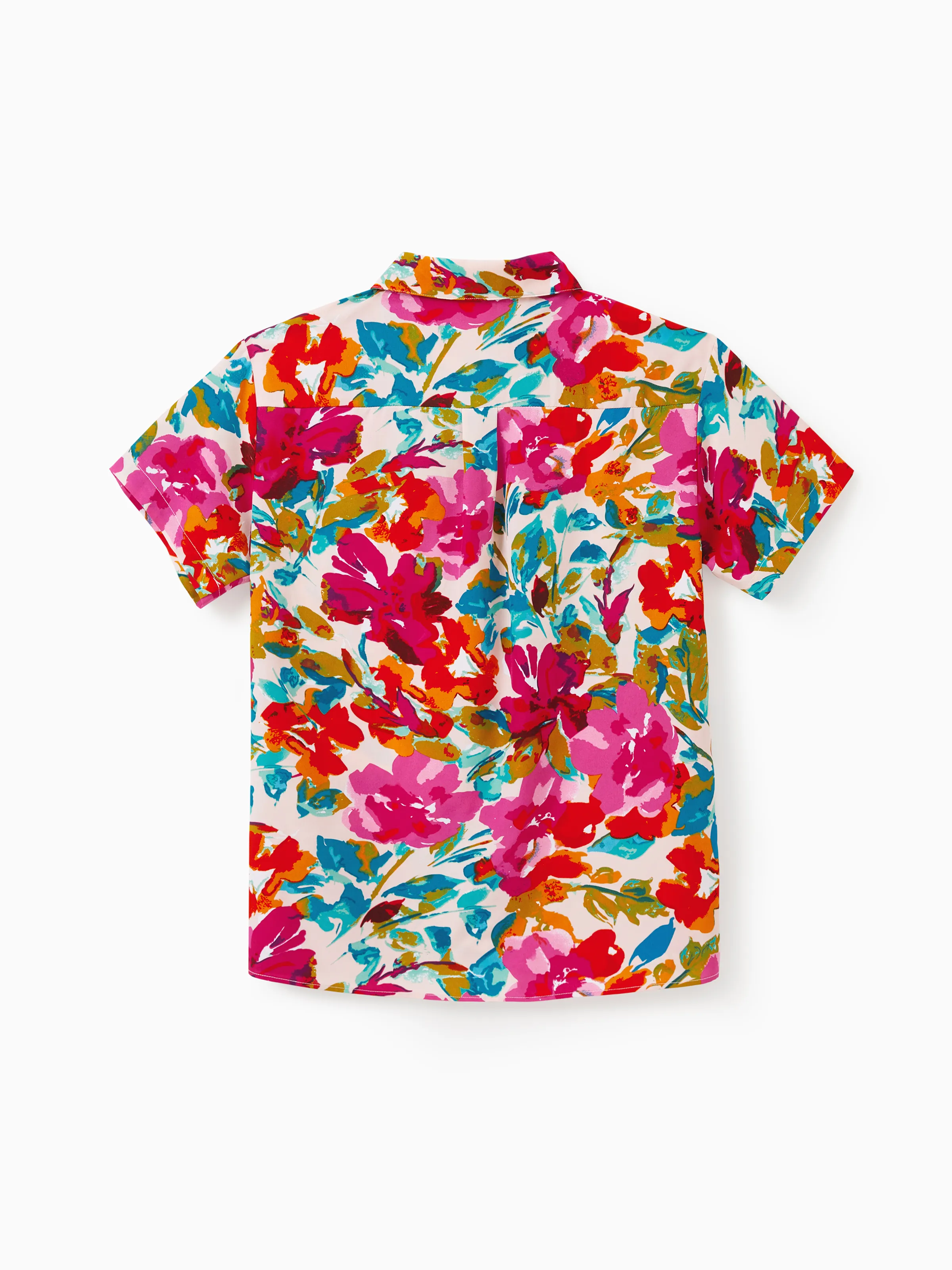 Daddy & Son Colorful Outfits Shirt Sets Summer Vacation Clothe for Beach, Photoshoots, Travel Hot Pink - Image 7