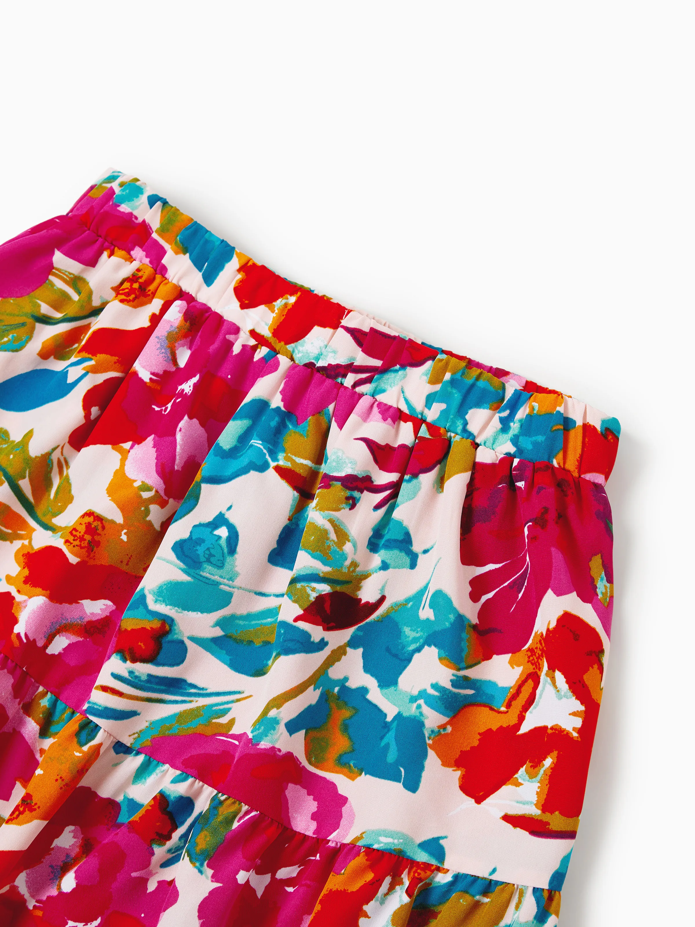 Colorful Mommy & me Outfits Sleeveless Strap Top and Skirt Co-ord Set & Shirt Sets Summer Vacation Clothe for Beach, Photoshoots, Travel Hot Pink - Image 10
