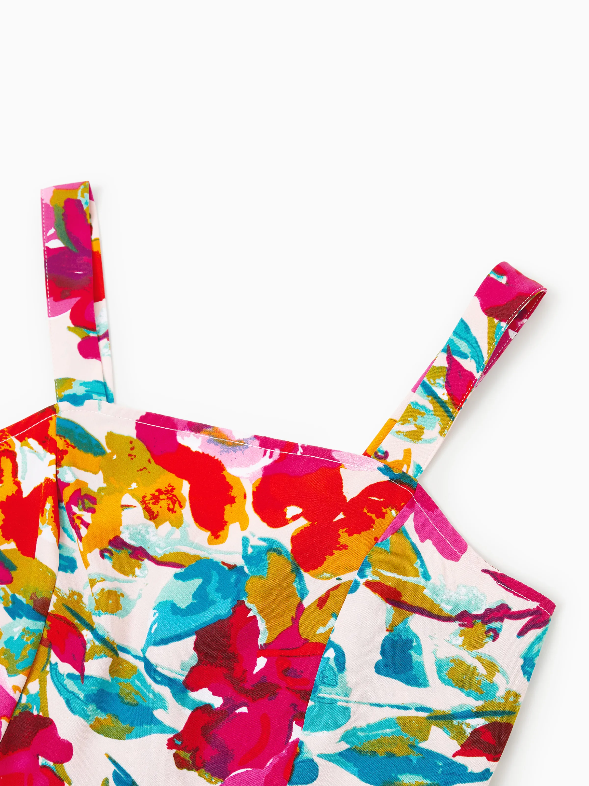 Colorful Mommy & me Outfits Sleeveless Strap Top and Skirt Co-ord Set & Shirt Sets Summer Vacation Clothe for Beach, Photoshoots, Travel Hot Pink - Image 8