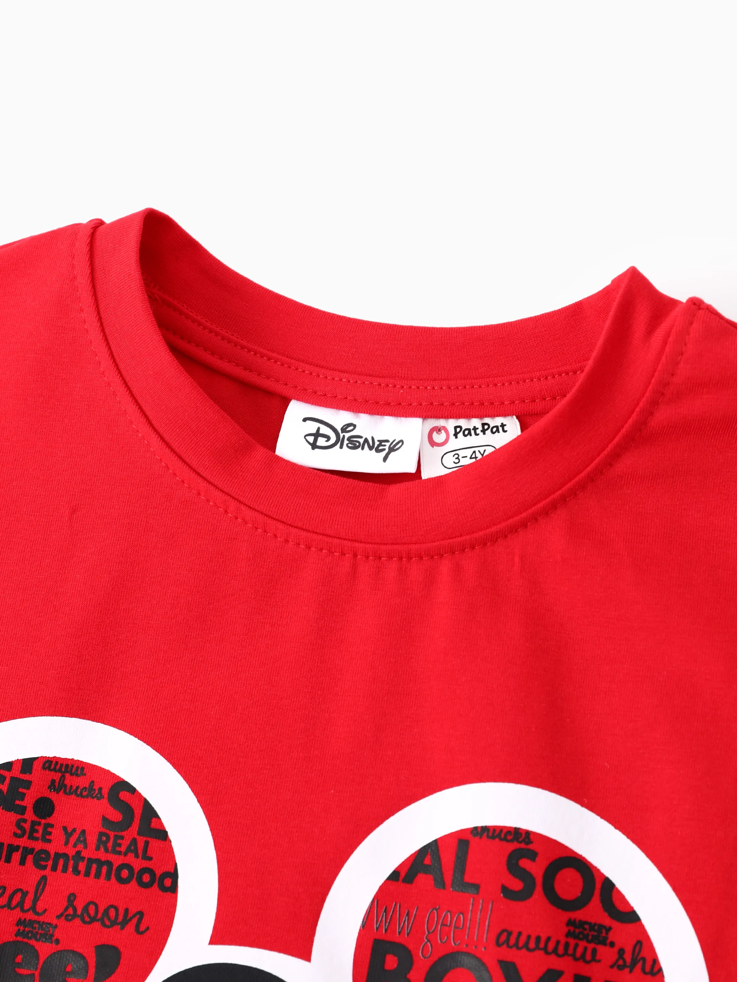 Disney Mickey and Friends Daddy and Me Family matching 1pc Mickey Mouse Graffiti Cotton T-shirt or Colorblock Dress with Built-in Shorts & Pockets or Naia™ Allover Romper  Red - Image 14