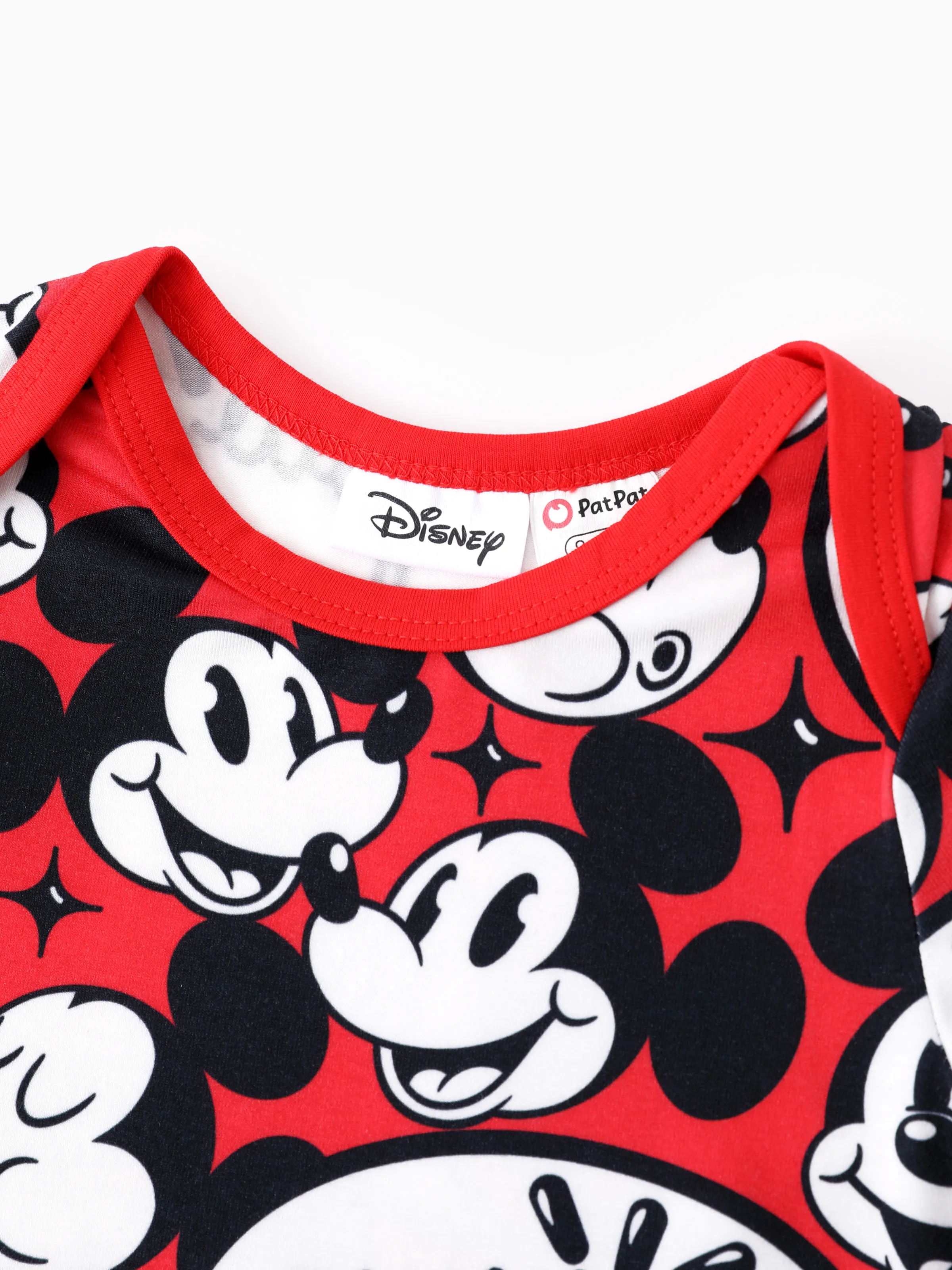 Disney Mickey and Friends Daddy and Me Family matching 1pc Mickey Mouse Graffiti Cotton T-shirt or Colorblock Dress with Built-in Shorts & Pockets or Naia™ Allover Romper  Red - Image 17