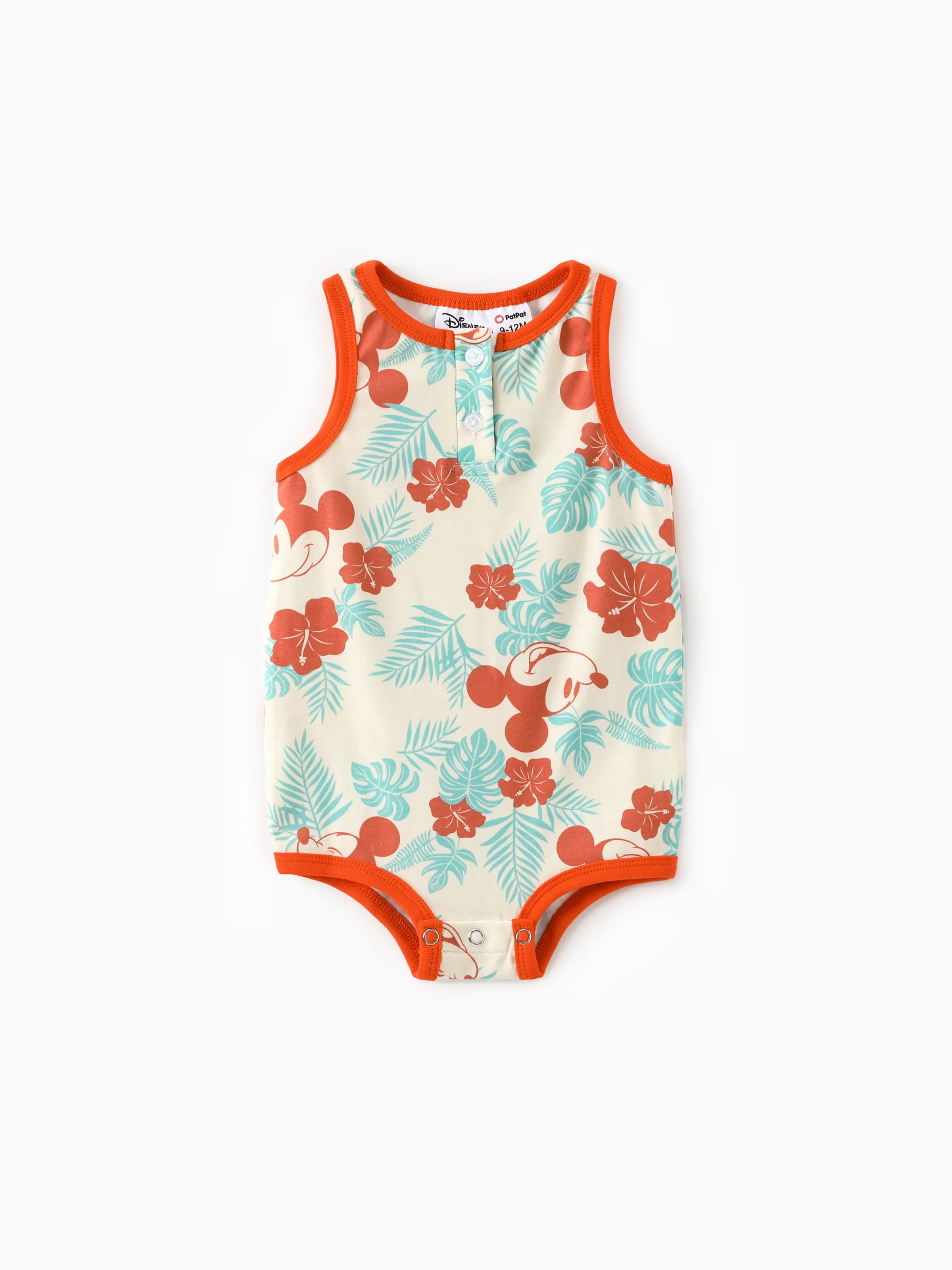 Disney Mickey and Friends Daddy and Me Family Matching Naia™ Floral Allover Print Shirt/Sleeveless Hollow-out Dress/Romper Multi-color - Image 13