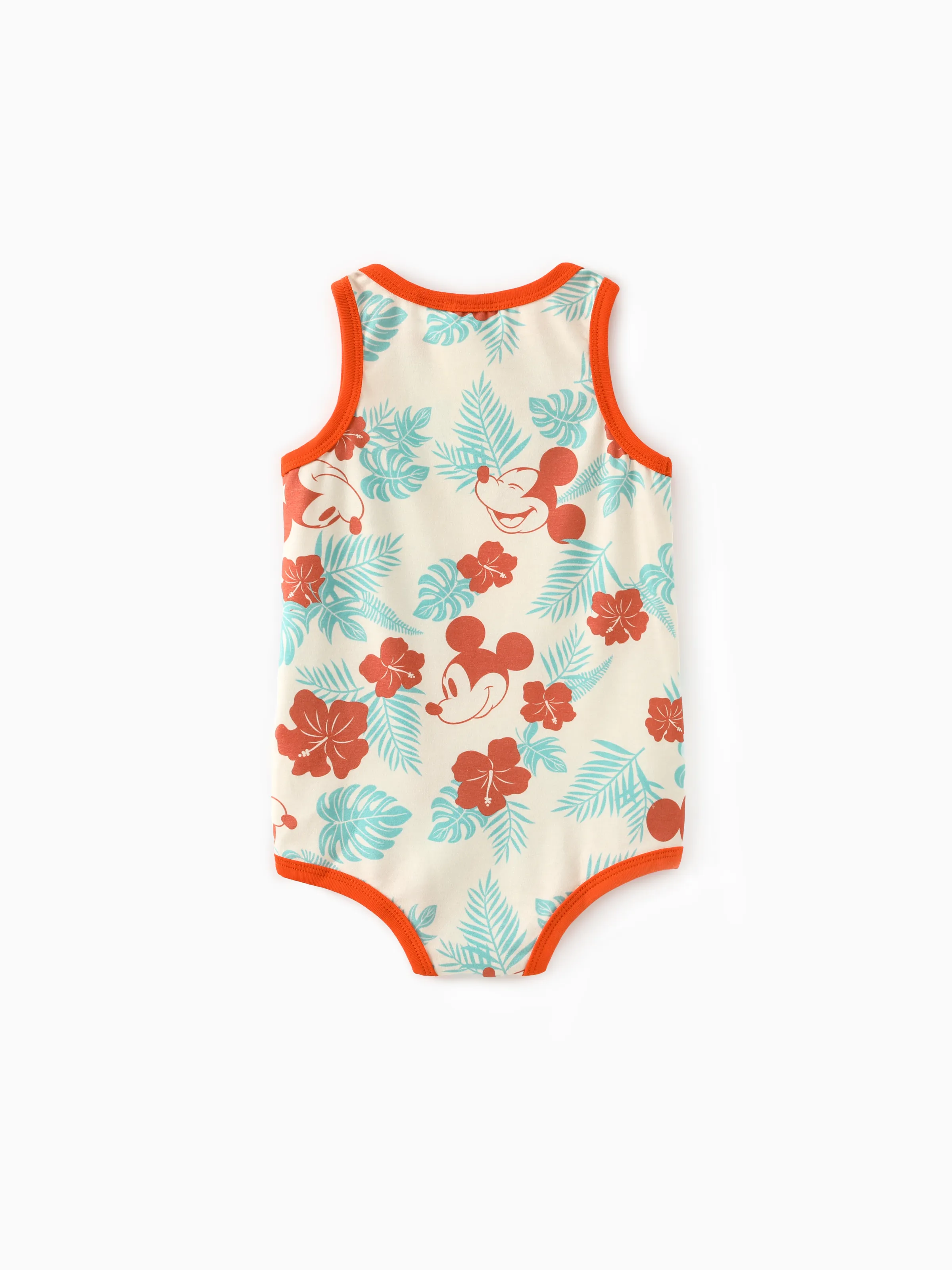 Disney Mickey and Friends Daddy and Me Family Matching Naia™ Floral Allover Print Shirt/Sleeveless Hollow-out Dress/Romper Multi-color - Image 14