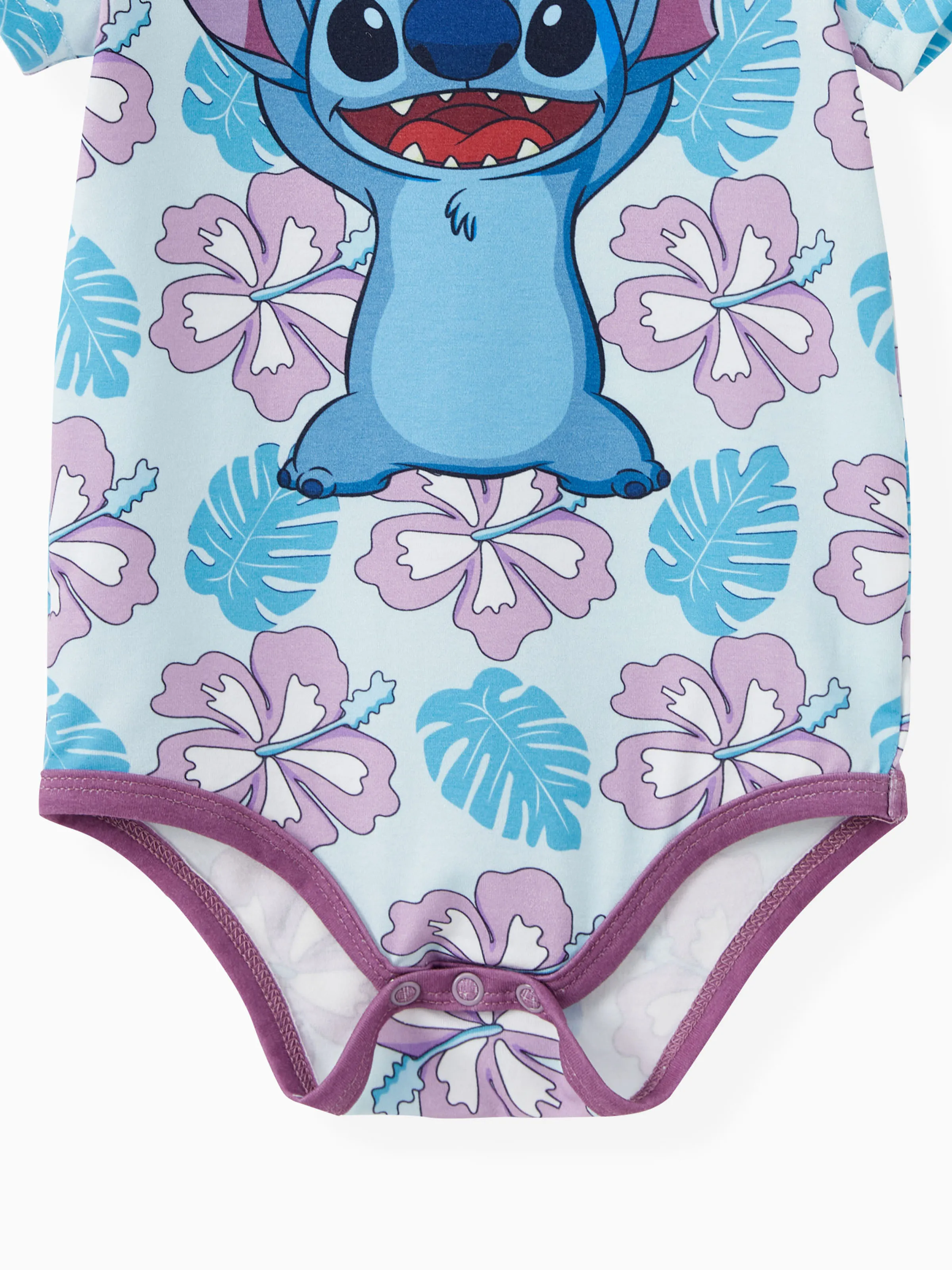 Disney Stitch Daddy and Me Family Matching Naia™ Stitch and Hawaii Style Floral Print Sleeveless Dress/Onesie／Shirt Multi-color - Image 15