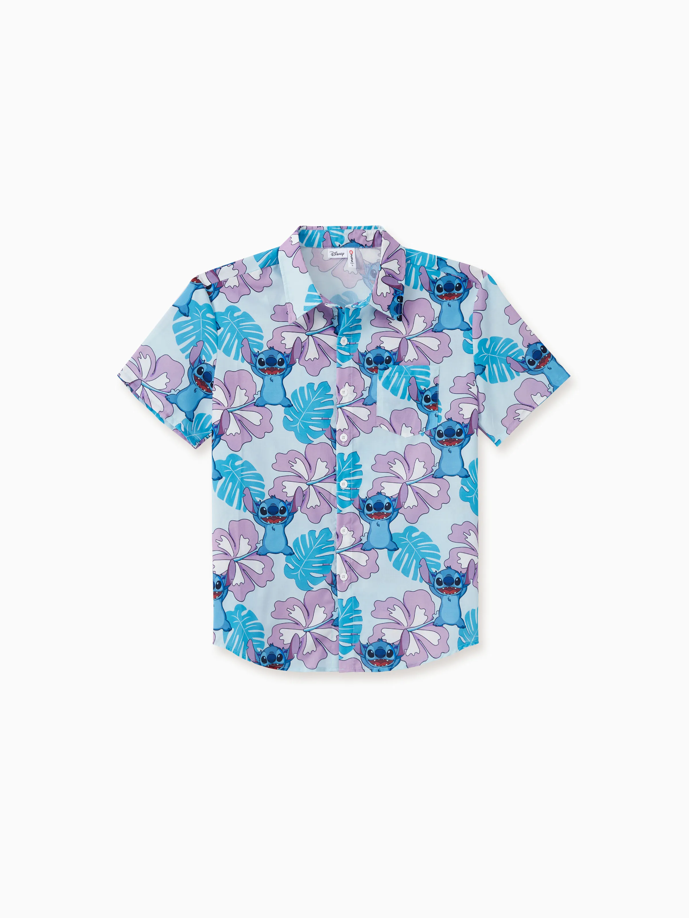Disney Stitch Daddy and Me Family Matching Naia™ Stitch and Hawaii Style Floral Print Sleeveless Dress/Onesie／Shirt Multi-color - Image 3