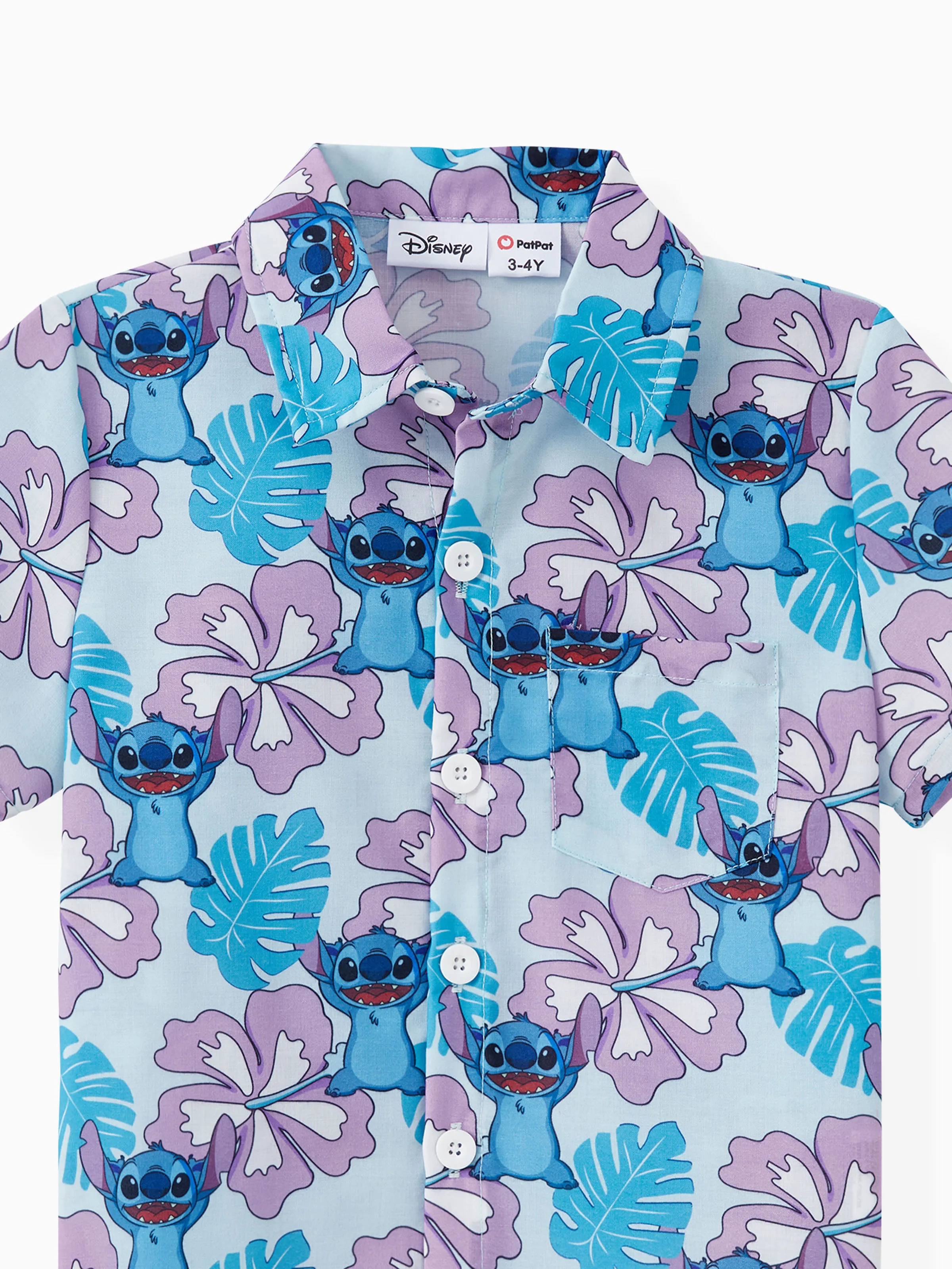Disney Stitch Daddy and Me Family Matching Naia™ Stitch and Hawaii Style Floral Print Sleeveless Dress/Onesie／Shirt Multi-color - Image 9