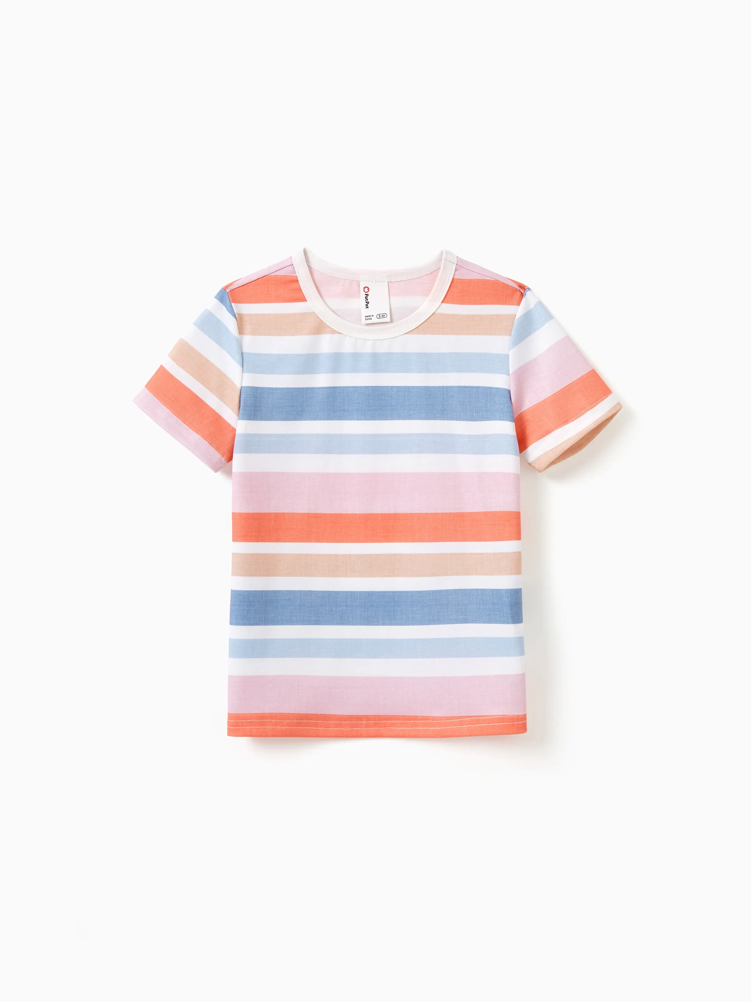Daddy and Me Family Matching Blue Short-sleeve Tee or Colorful Stripe Camisole Dress Multi-color - Image 11