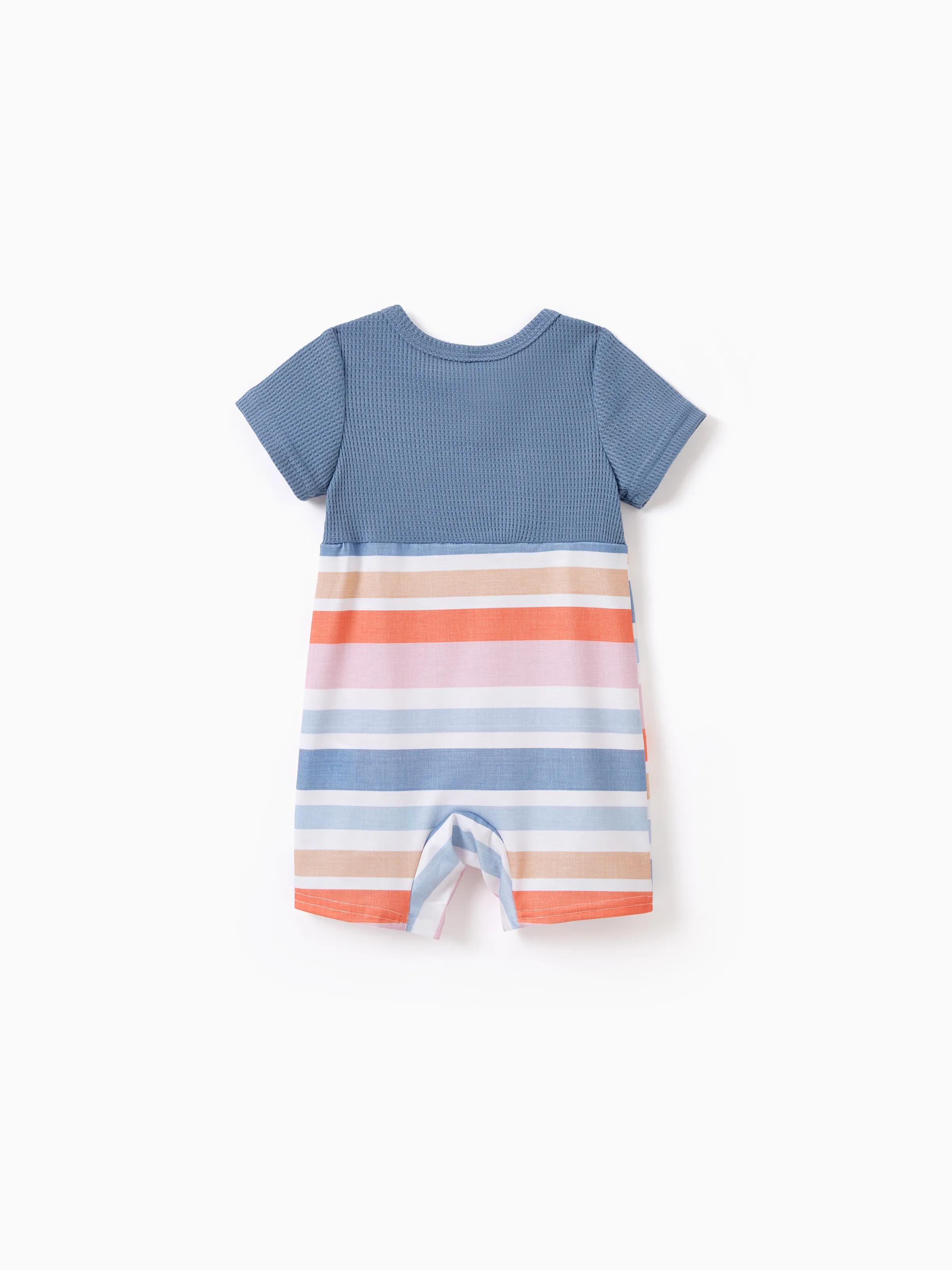 Daddy and Me Family Matching Blue Short-sleeve Tee or Colorful Stripe Camisole Dress Multi-color - Image 15