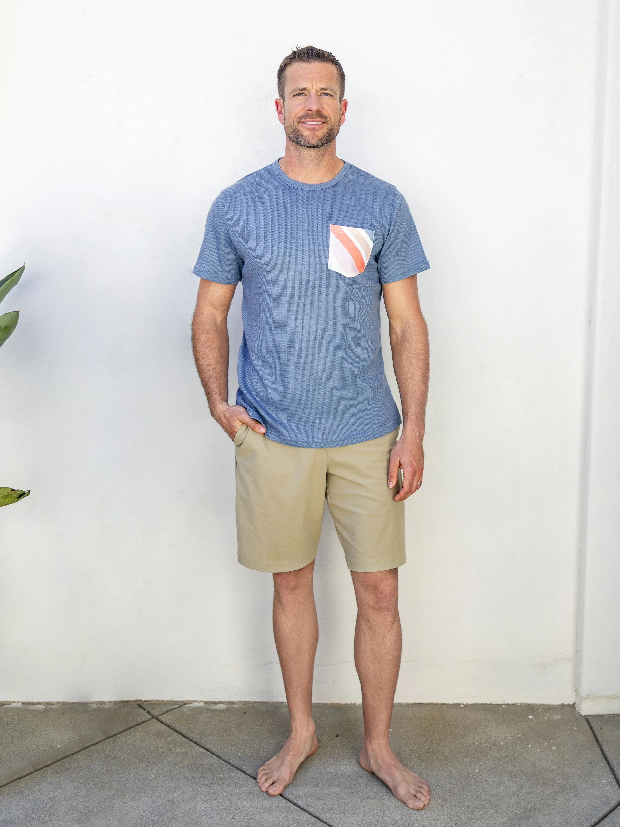 Daddy and Me Family Matching Blue Short-sleeve Tee or Colorful Stripe Camisole Dress Multi-color - Image 4