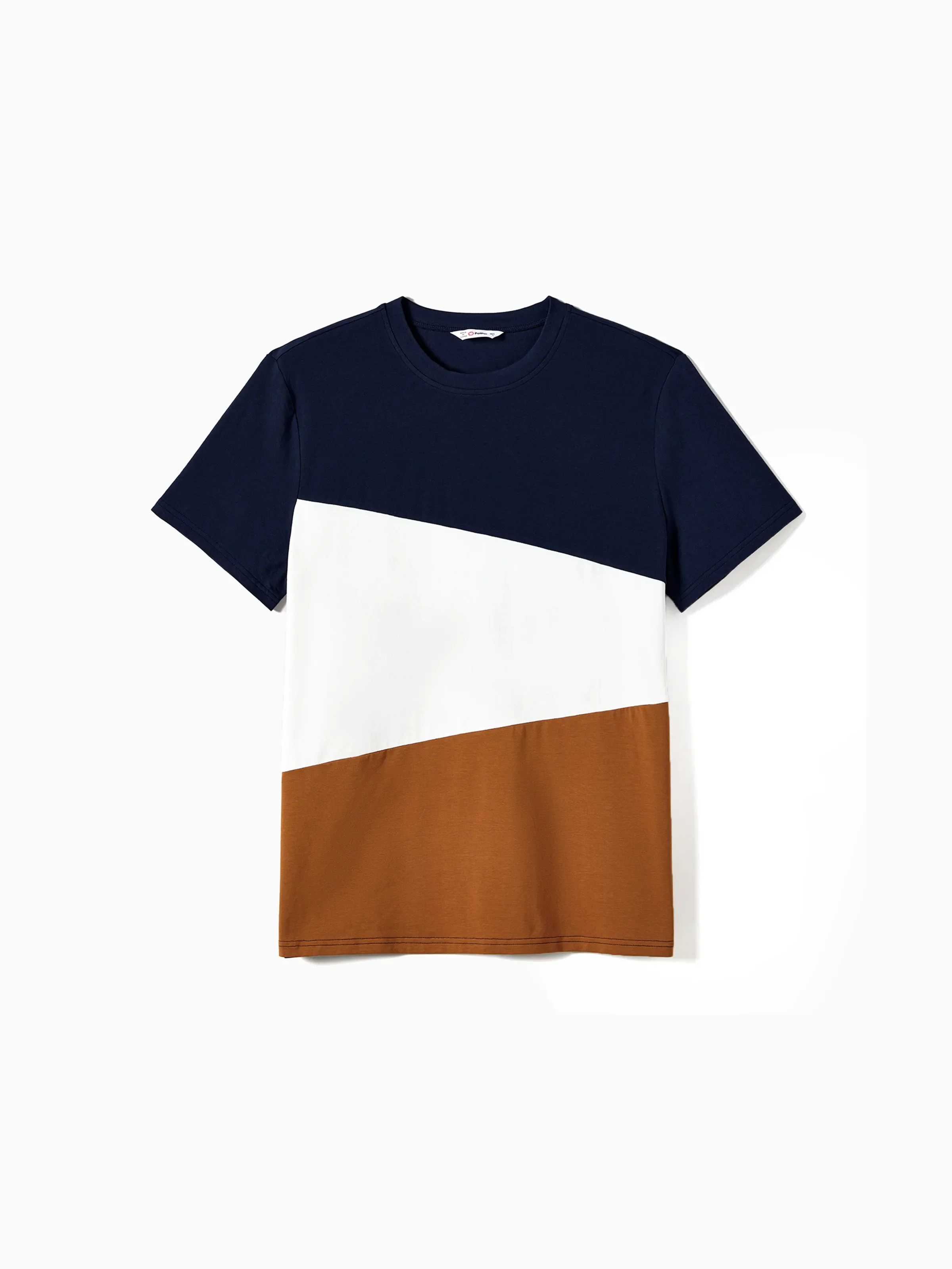 Daddy and Me Family Matching Casual Dress or T-Shirt, Solid Color, Fabric Stitching royalblue - Image 3