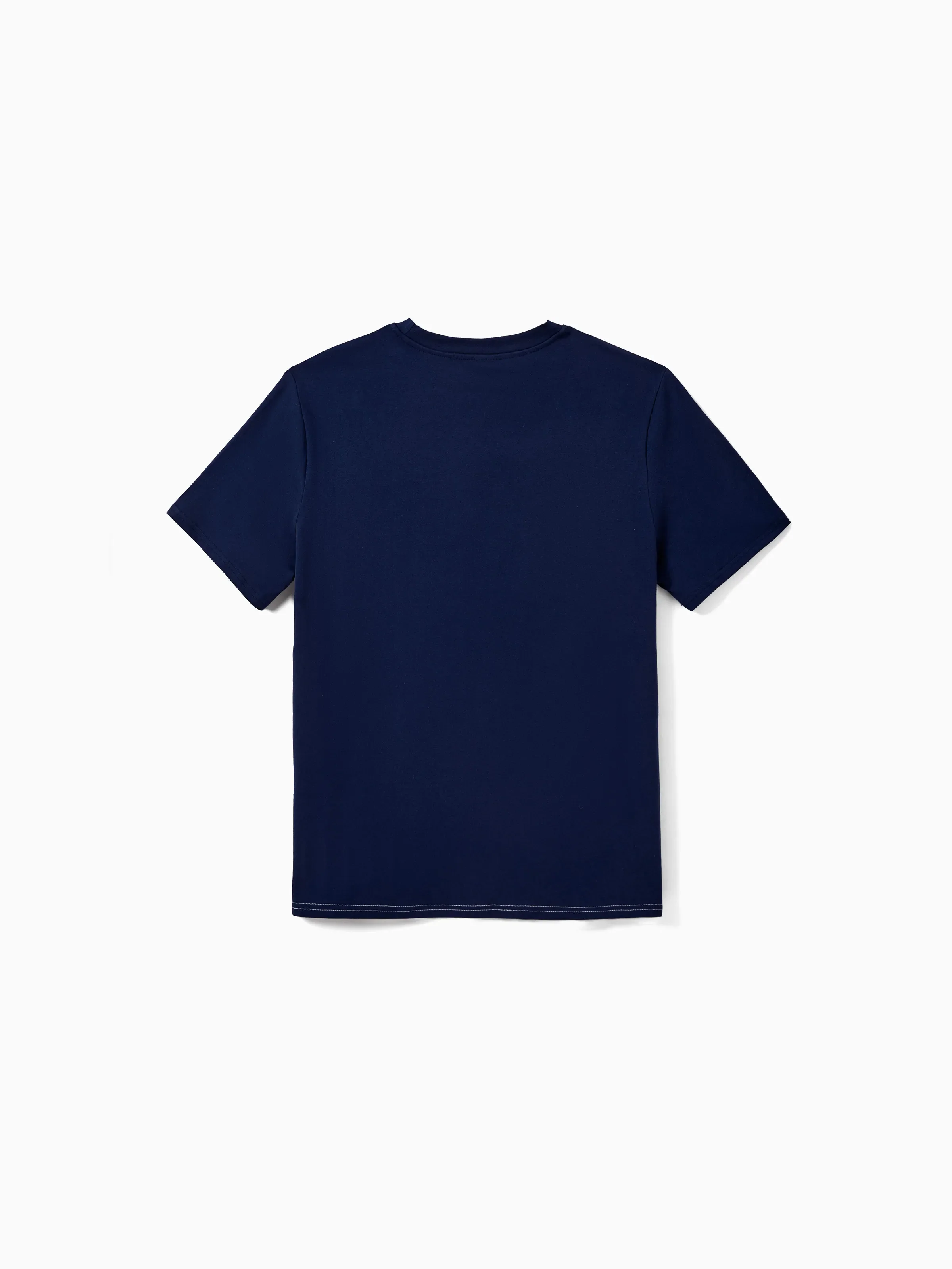 Daddy and Me Family Matching Cotton Tee Flora Print Splicing Shirt or Tank Dress Deep Blue - Image 4