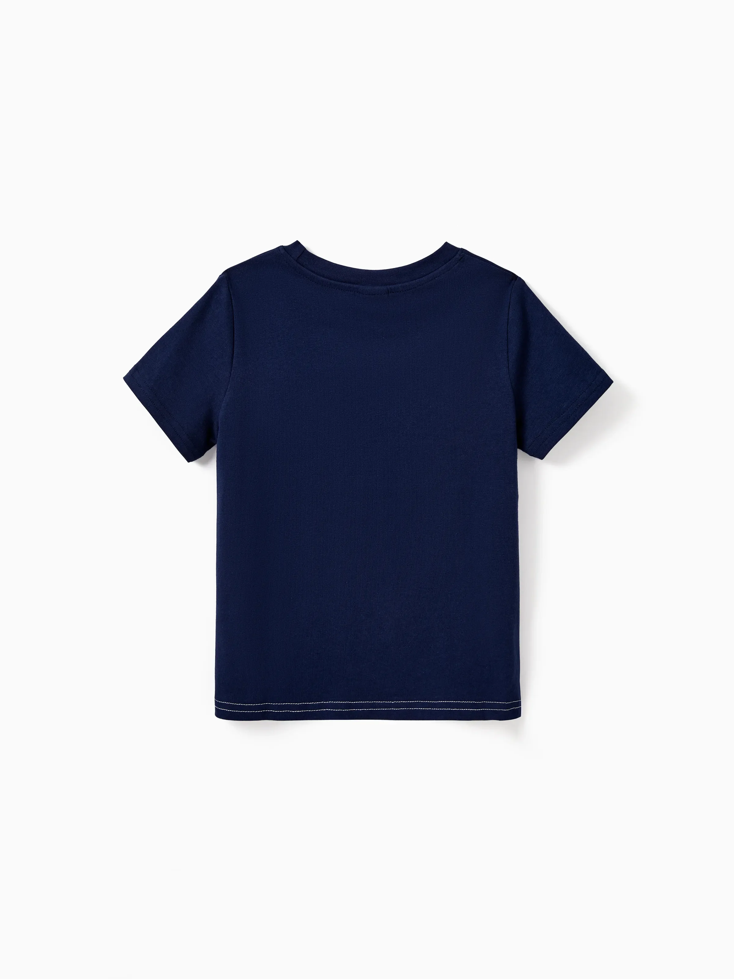 Daddy and Me Family Matching Cotton Tee Flora Print Splicing Shirt or Tank Dress Deep Blue - Image 9