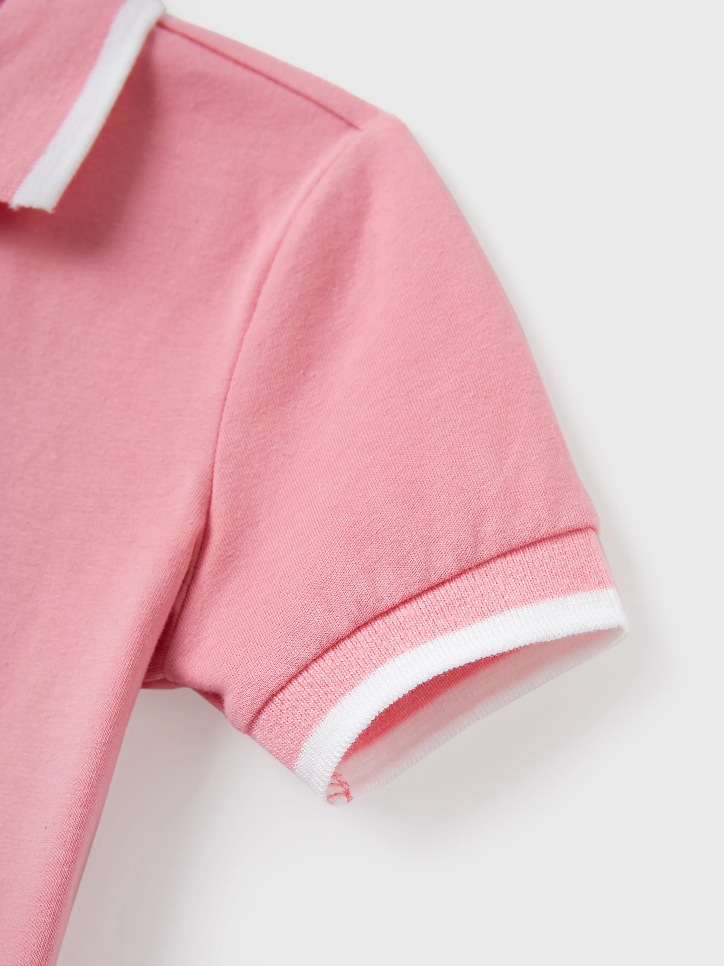 Daddy and Me Family Matching Outfits Set Solid Color Short-sleeve Polo Collar Shirt or Flower Print Hollow out Dress  Pink - Image 11