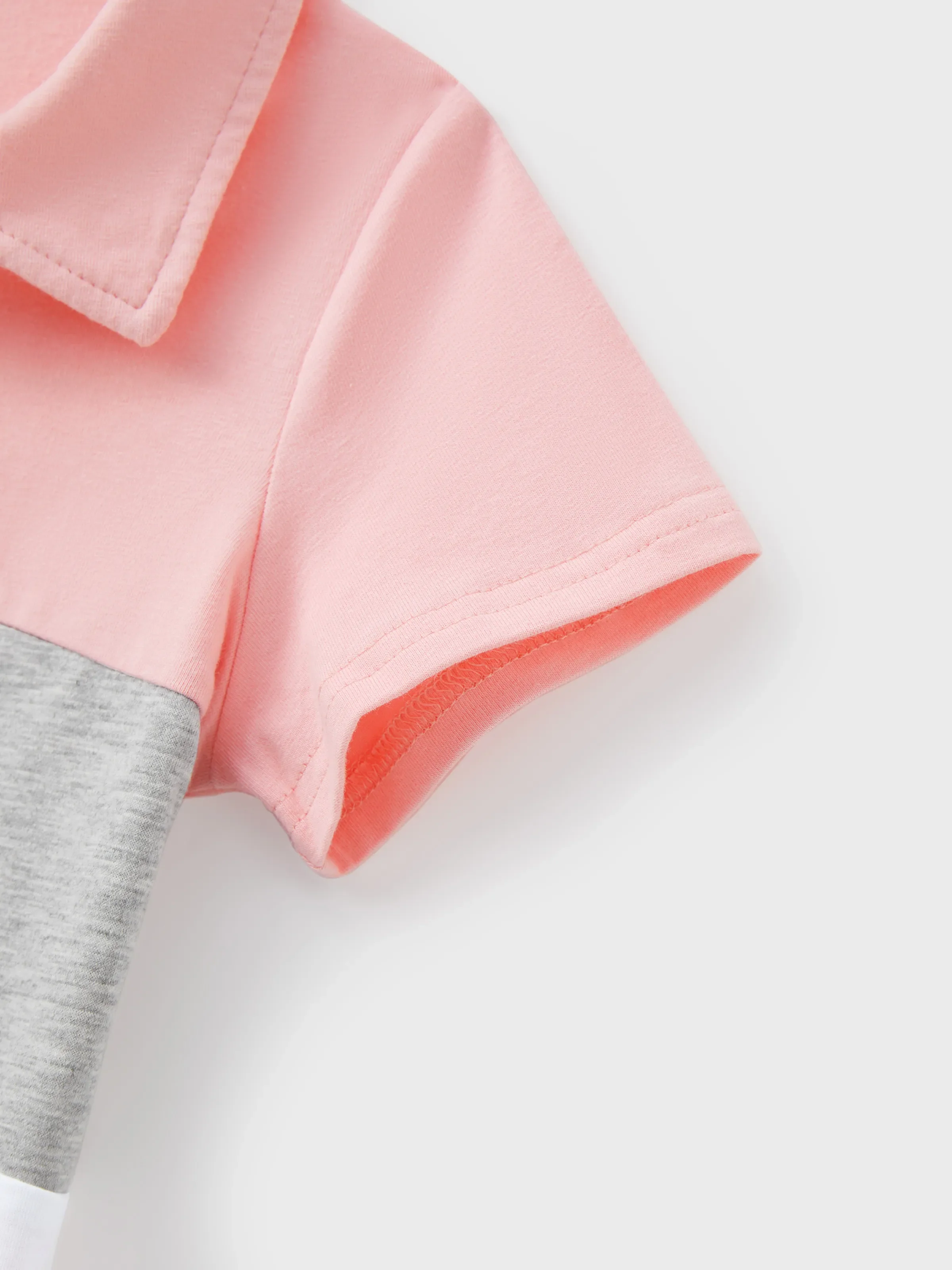Daddy and Me Family Matching Pink Sleeveless Splicing Floral Print Midi Dresses and Colorblock Short-sleeve Polo Shirts Sets Pink - Image 10