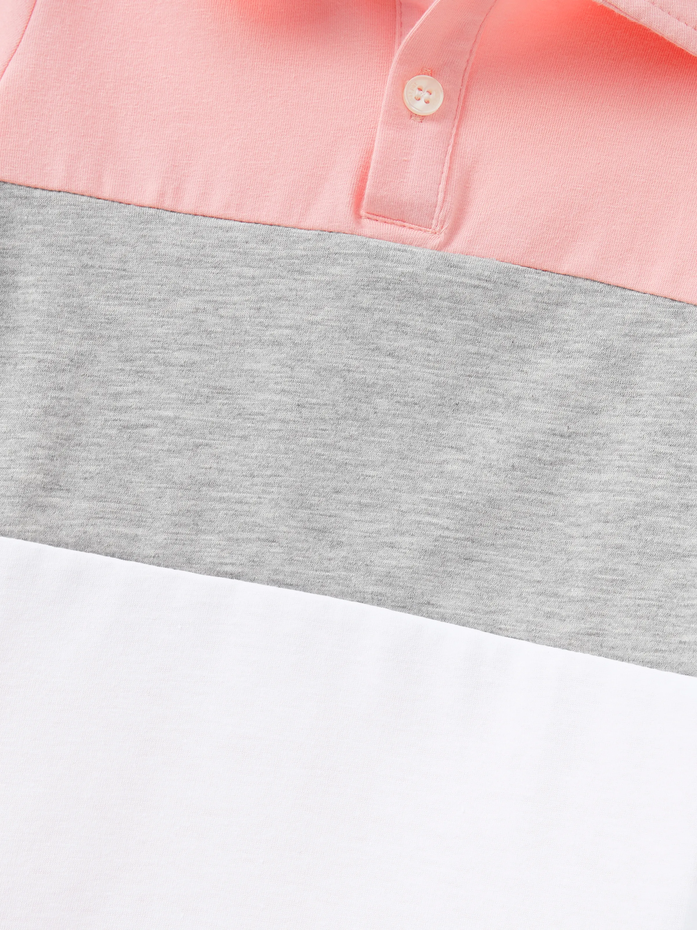 Daddy and Me Family Matching Pink Sleeveless Splicing Floral Print Midi Dresses and Colorblock Short-sleeve Polo Shirts Sets Pink - Image 11