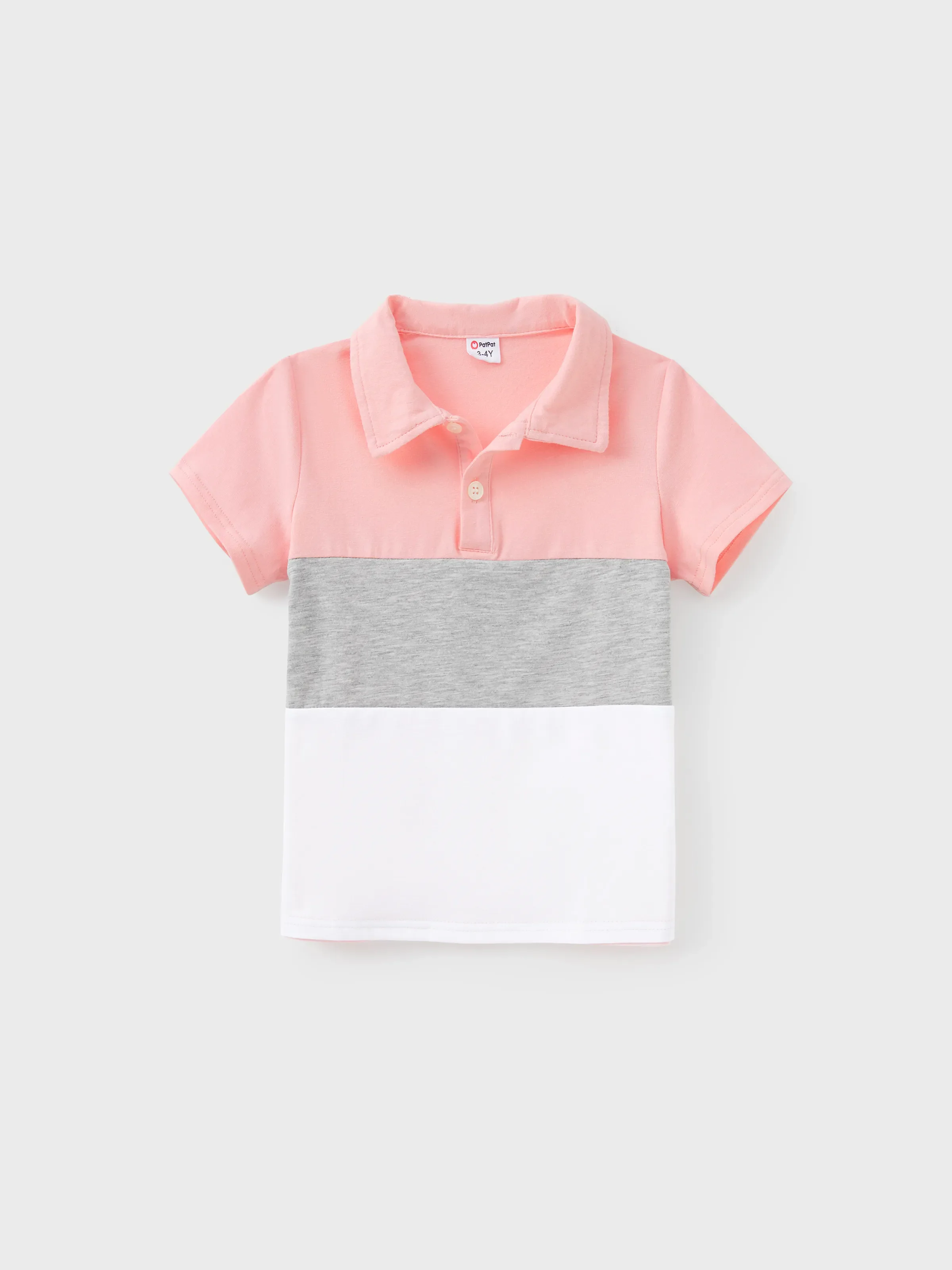 Daddy and Me Family Matching Pink Sleeveless Splicing Floral Print Midi Dresses and Colorblock Short-sleeve Polo Shirts Sets Pink - Image 8