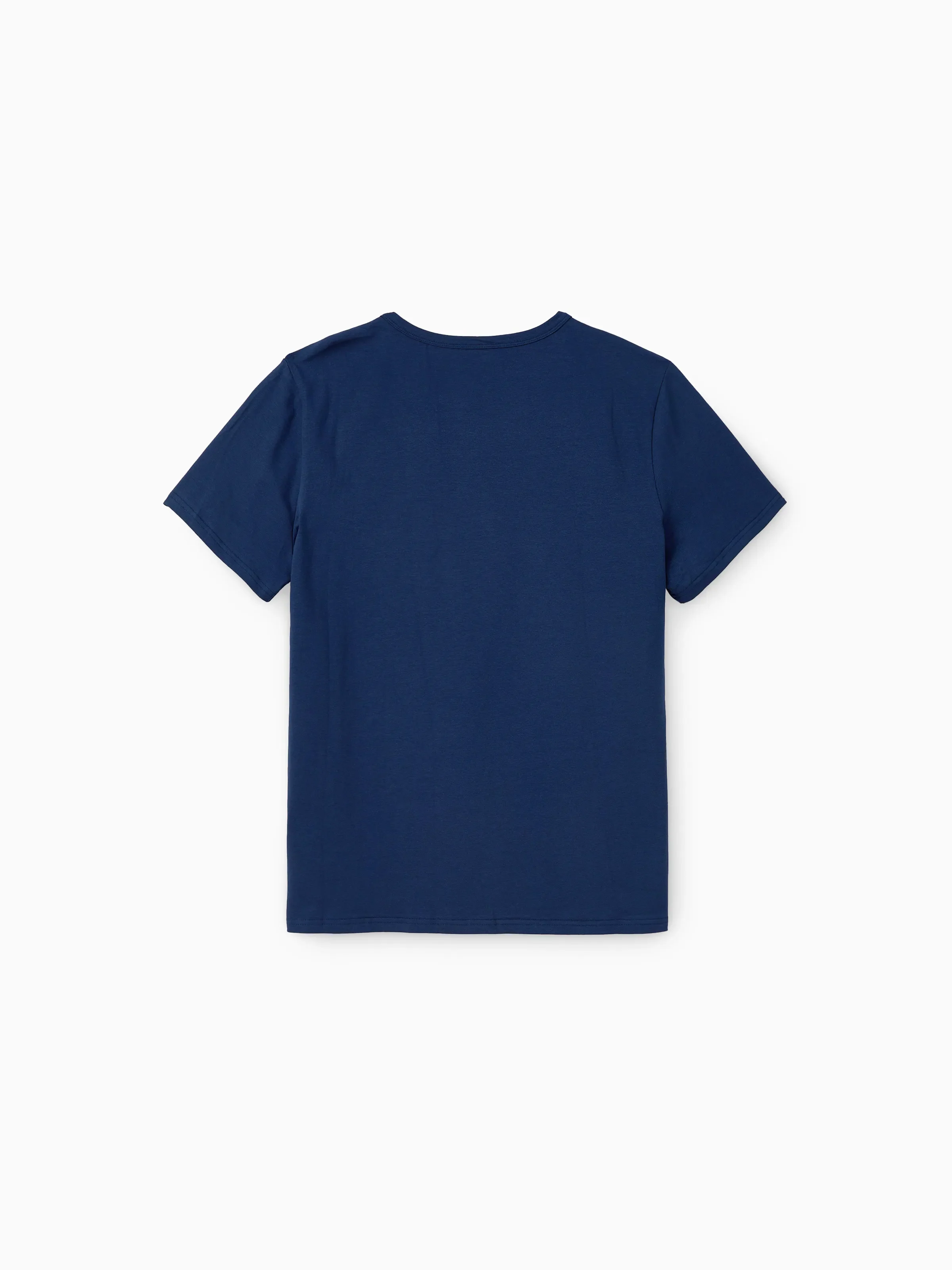 Daddy and Me Family Matching Sets Floral Panel Short-sleeve T-shirts or All Over Floral Print V Neck Spaghetti Strap Midi Dresses with Hidden Snap royalblue - Image 5