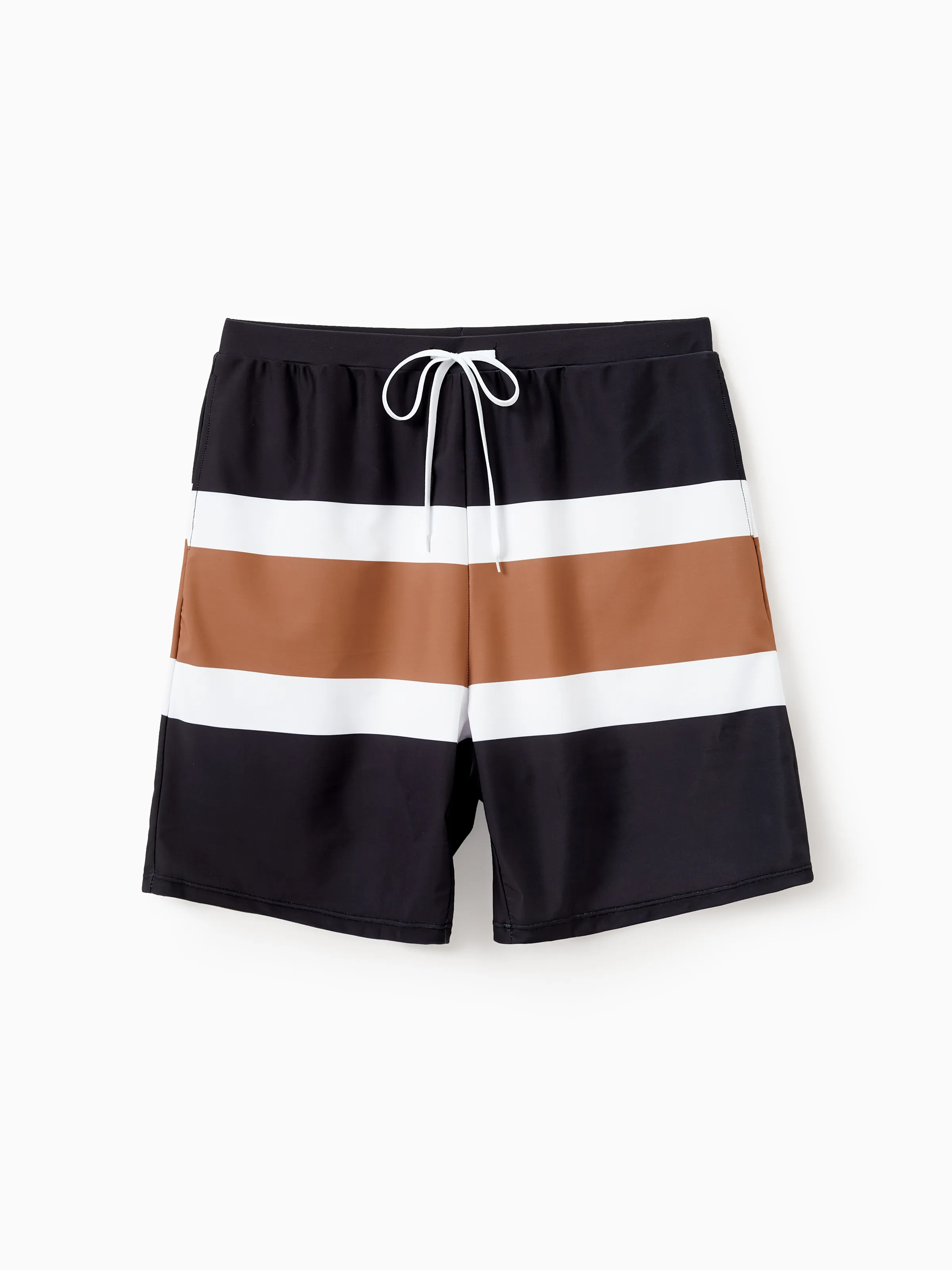 Daddy & Daughter Color Block Swimsuits Striped Bikini & Swim Trunks Set Color block - Image 3