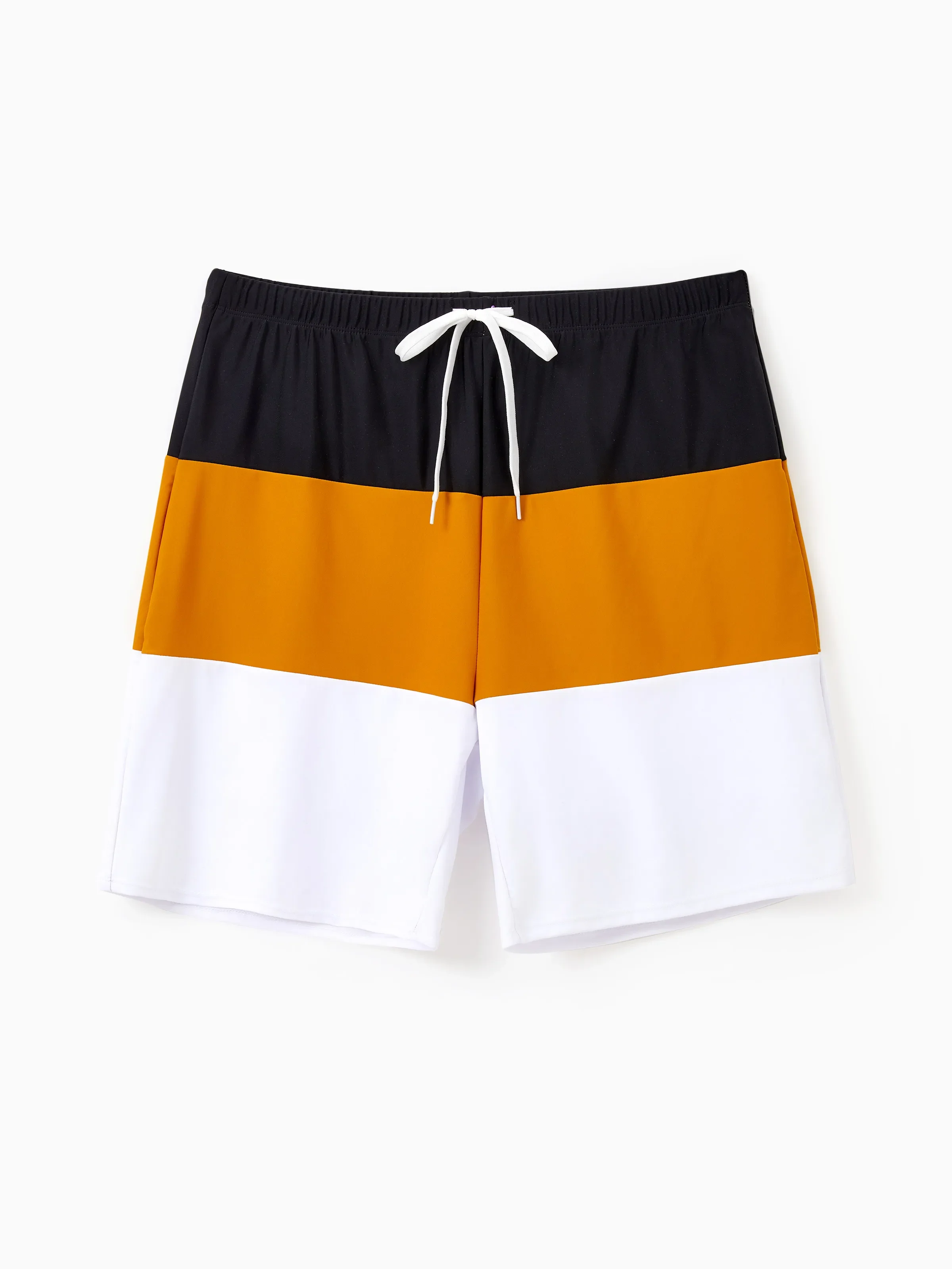 Daddy & Daughter Colorblock Swim Trunks Shorts or Cut Out Waist One-Shoulder One-piece Swimsuit Multi-color - Image 3