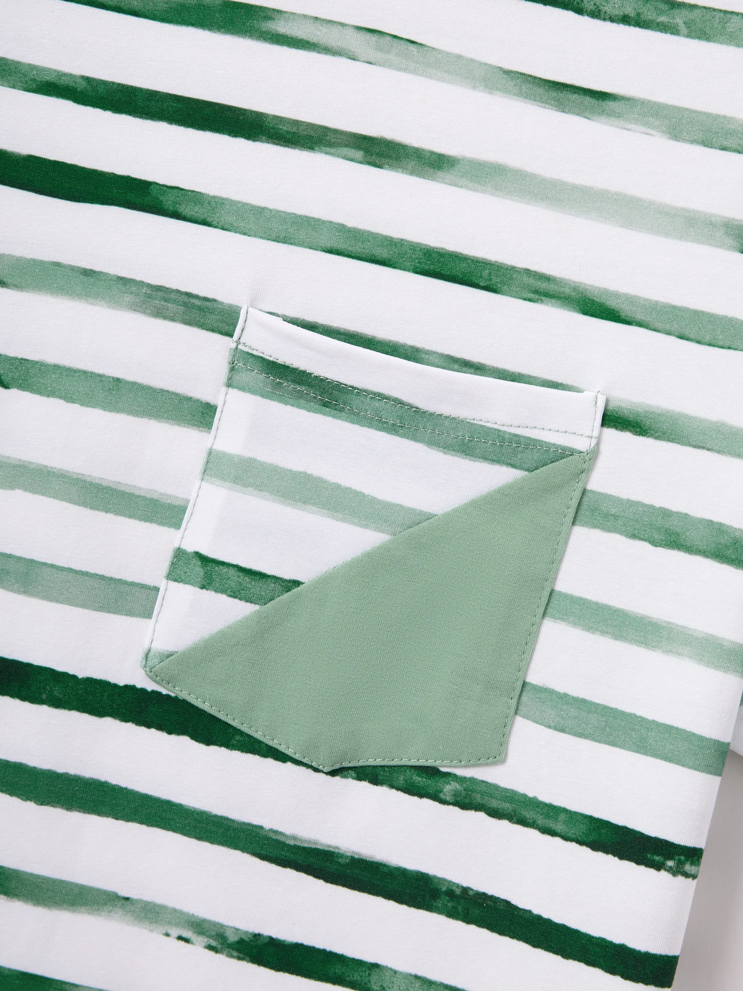 Daddy & Daughter Cotton Outfits Set Green Striped T-Shirt and Dress Set for Dad, Mom, Kids & Baby, Perfect for Summer Family Outings & Photos Green - Image 9
