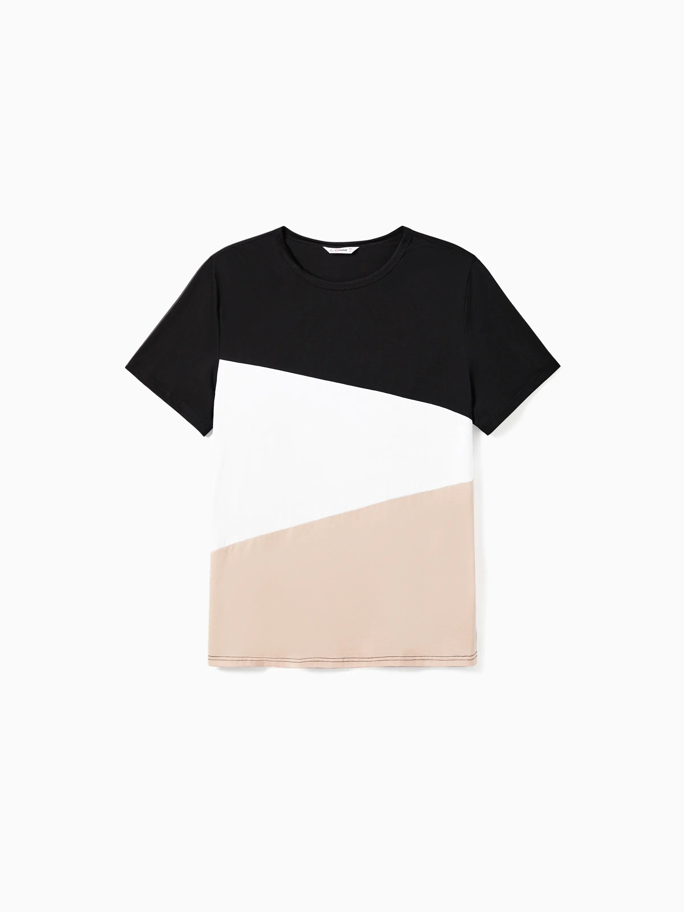 Daddy & Daughter Cross Back Floral Strap Dress and Colorblock Top Sets Black - Image 3