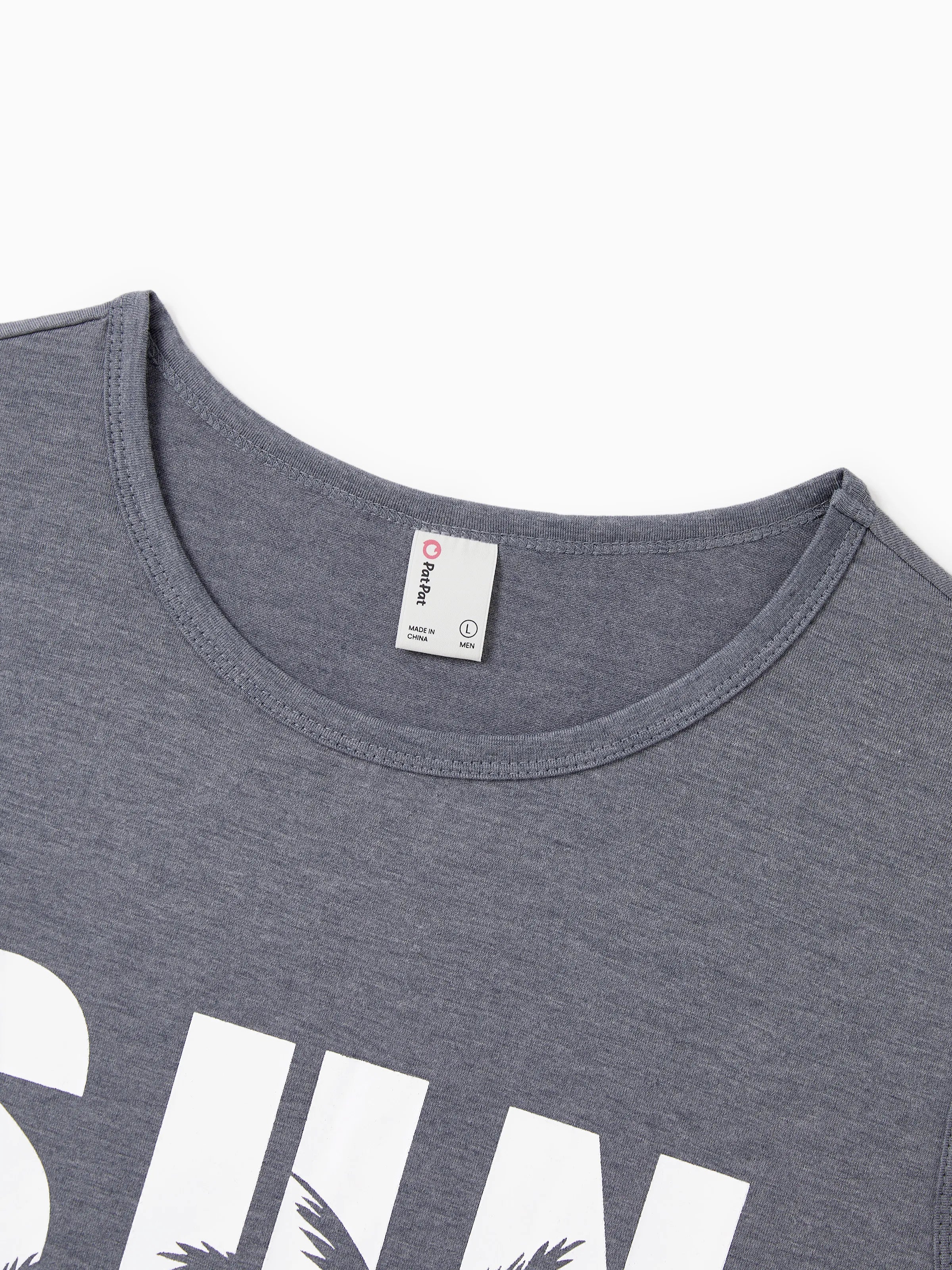 Daddy & Daughter Letter Print Sleeveless Tank Top or Tank Dress Set Grey - Image 5
