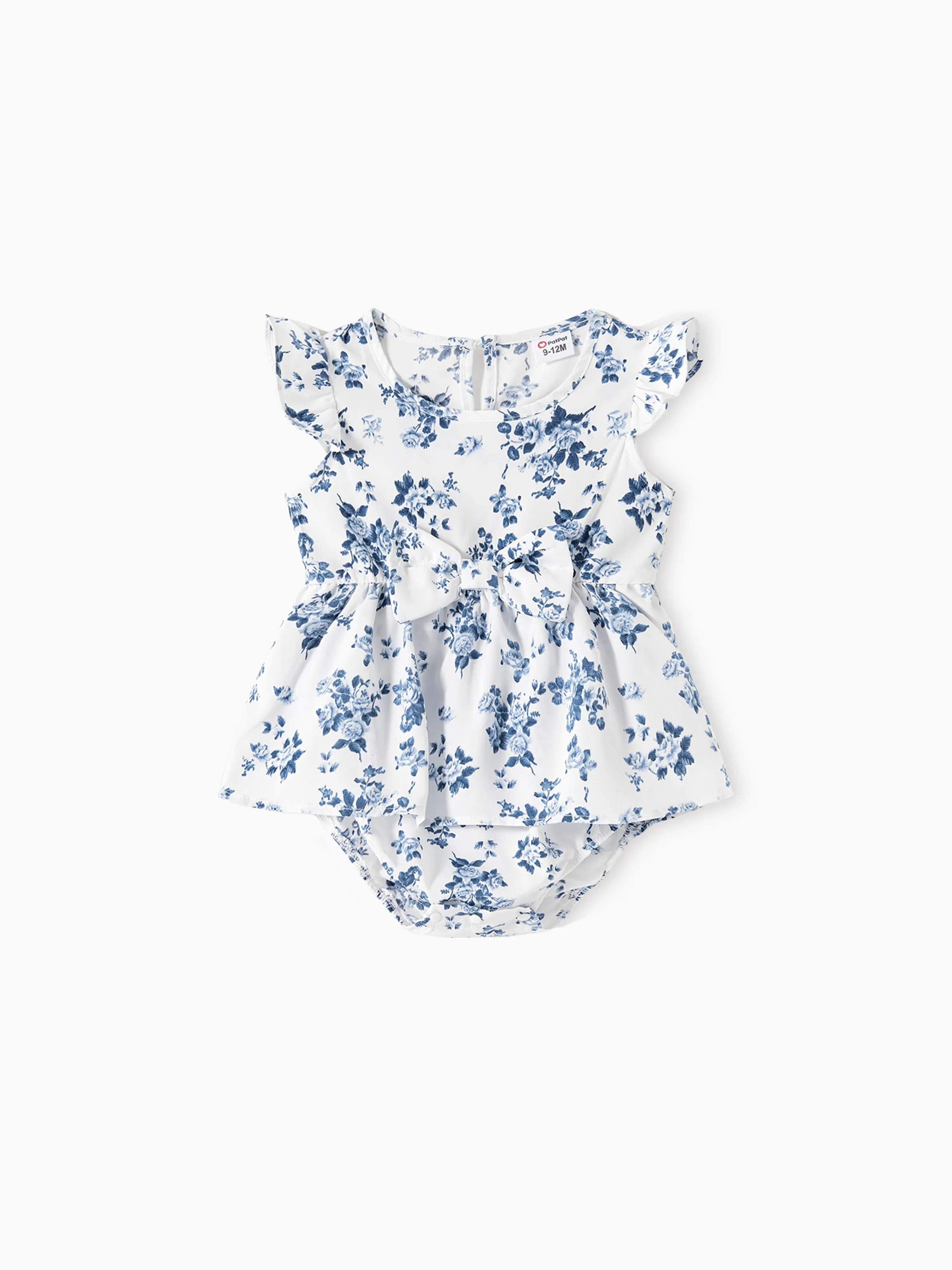 Daddy & Daughter Outfit: Floral Smocking Casual Suit BLUEWHITE - Image 13