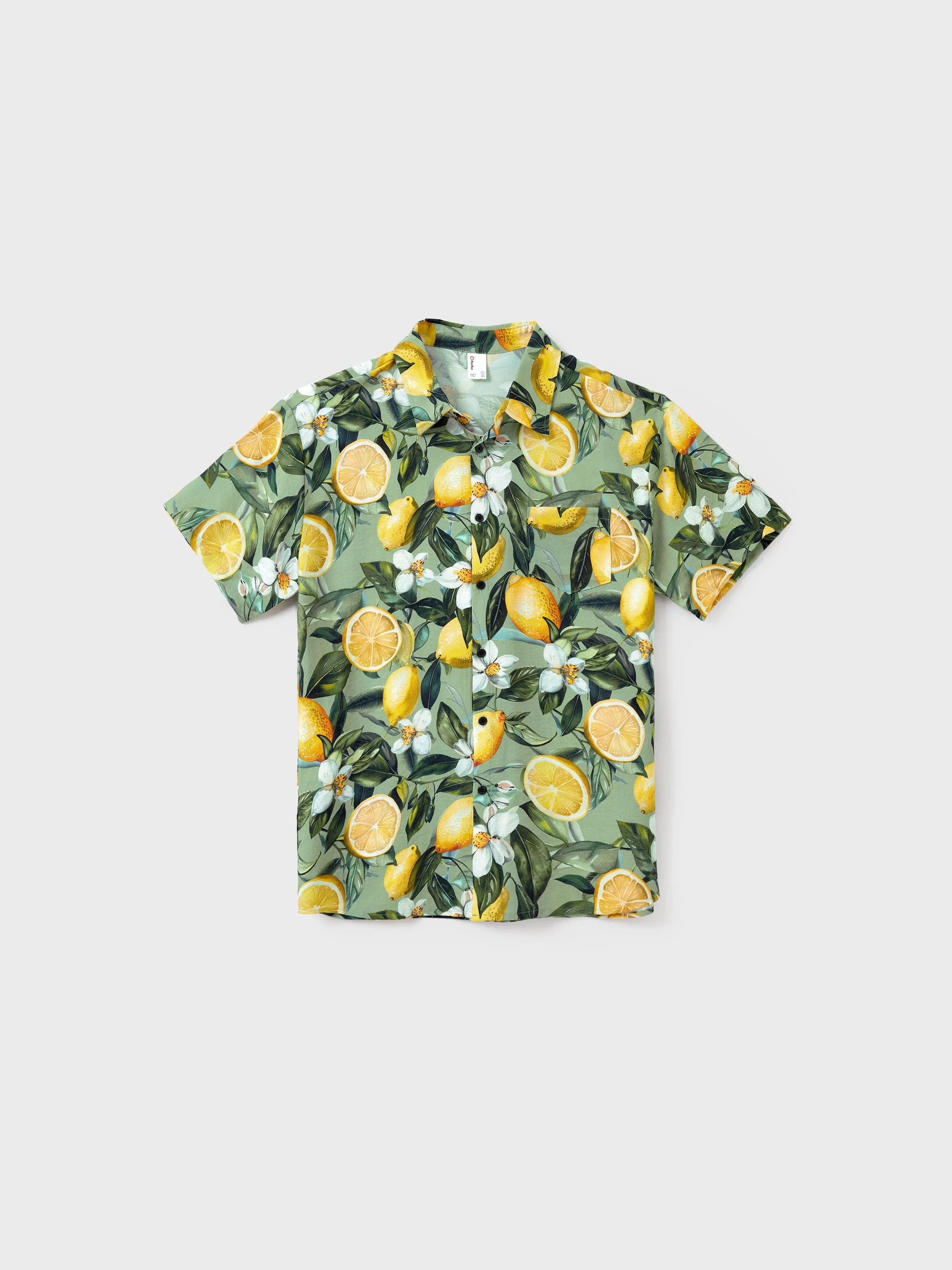 Daddy & Daughter Outfits – Lemon Print Hawaiian Shirts & Summer Dresses – Tropical Vacation Clothes for Men, Women & Kids Green - Image 6