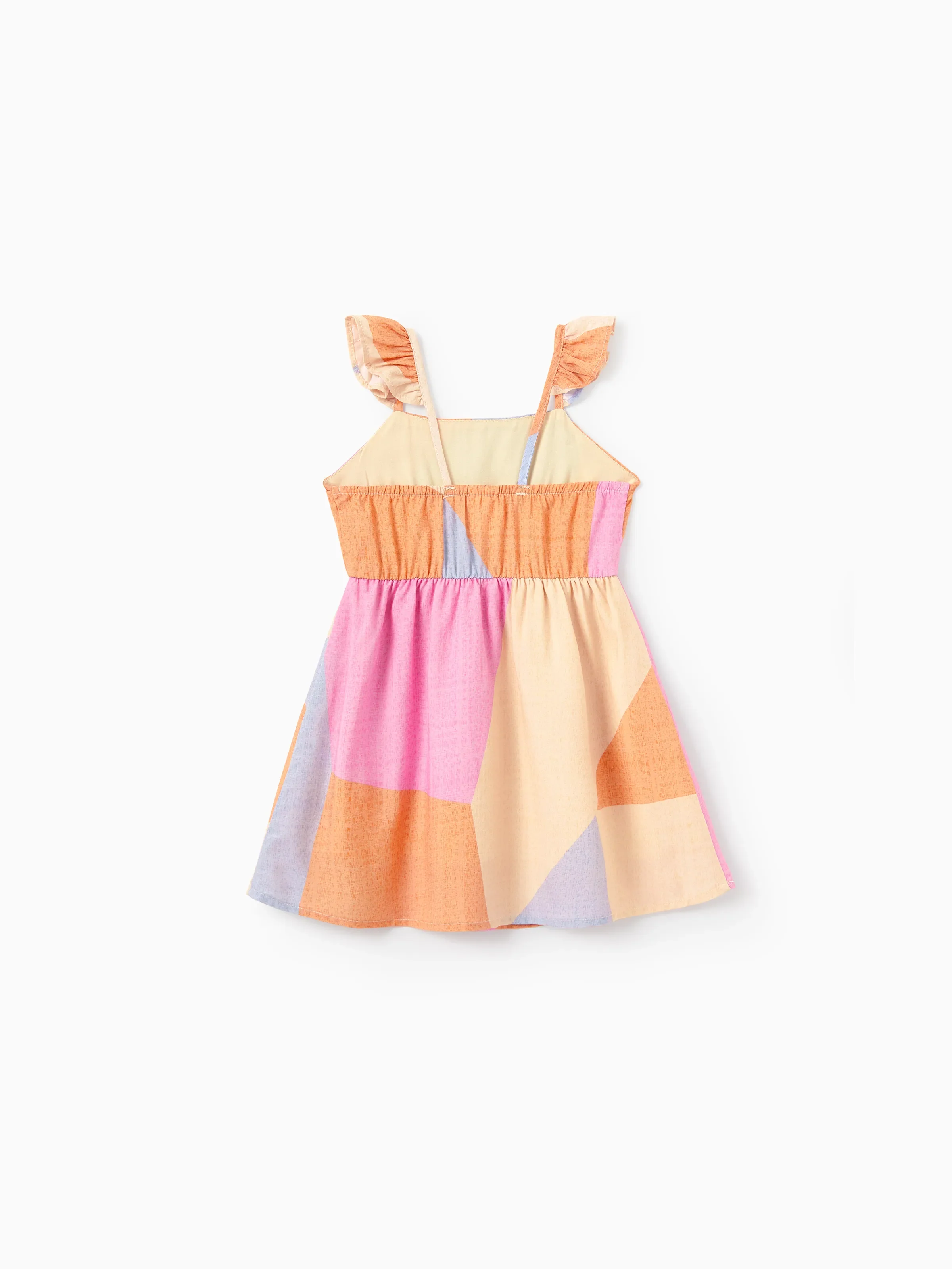 Daddy & Daughter Outfits Set Colorblock Sleeveless Strappy Dress or Short-sleeve T-shirt Multi-color - Image 19