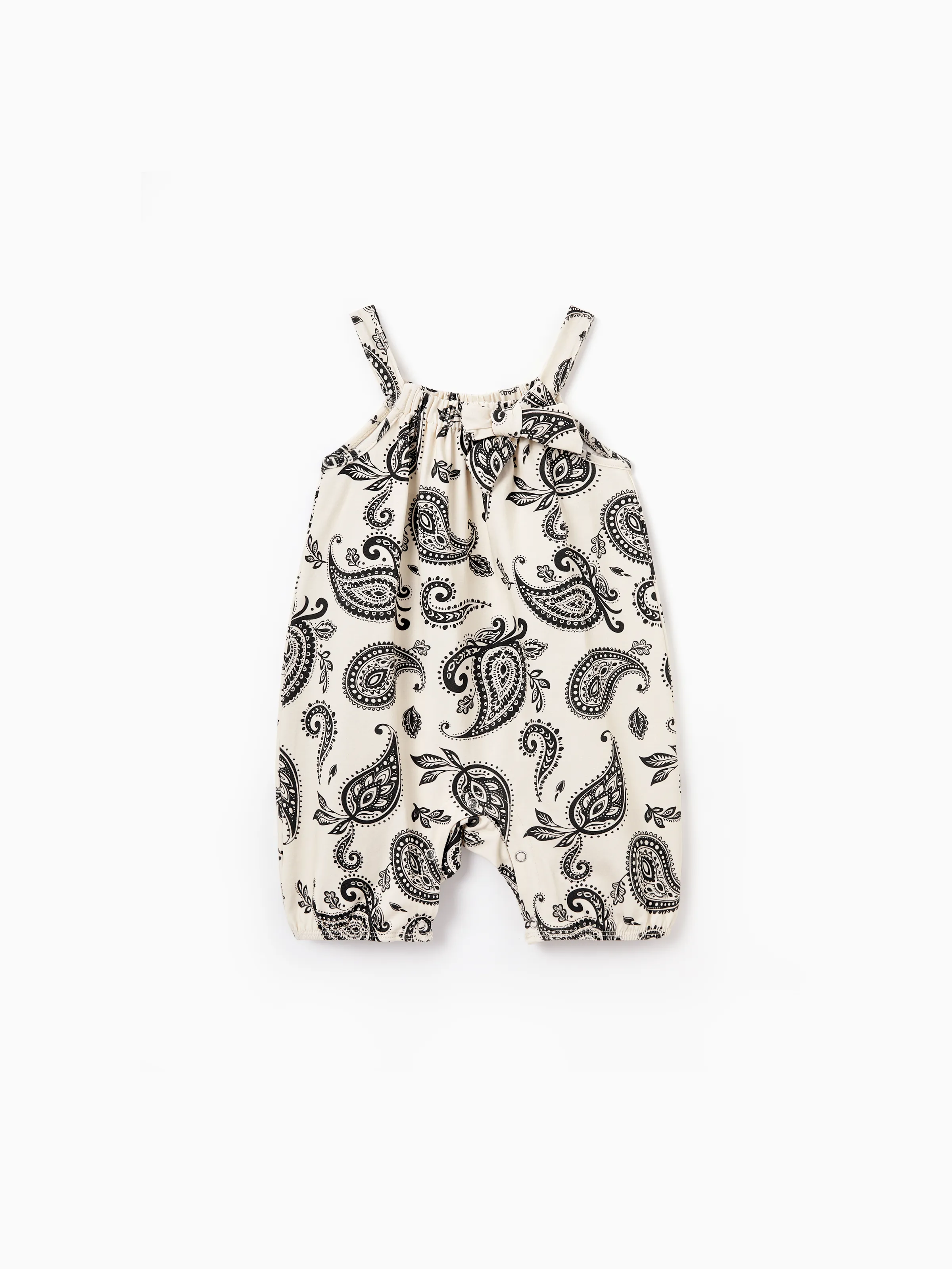 Daddy & Daughter Paisley Print Outfits Sleeveless Spaghetti Strap Dress & Cotton T-Shirt for Mom, Dad, & Kids Perfect for Family Outings & Photos Black - Image 13