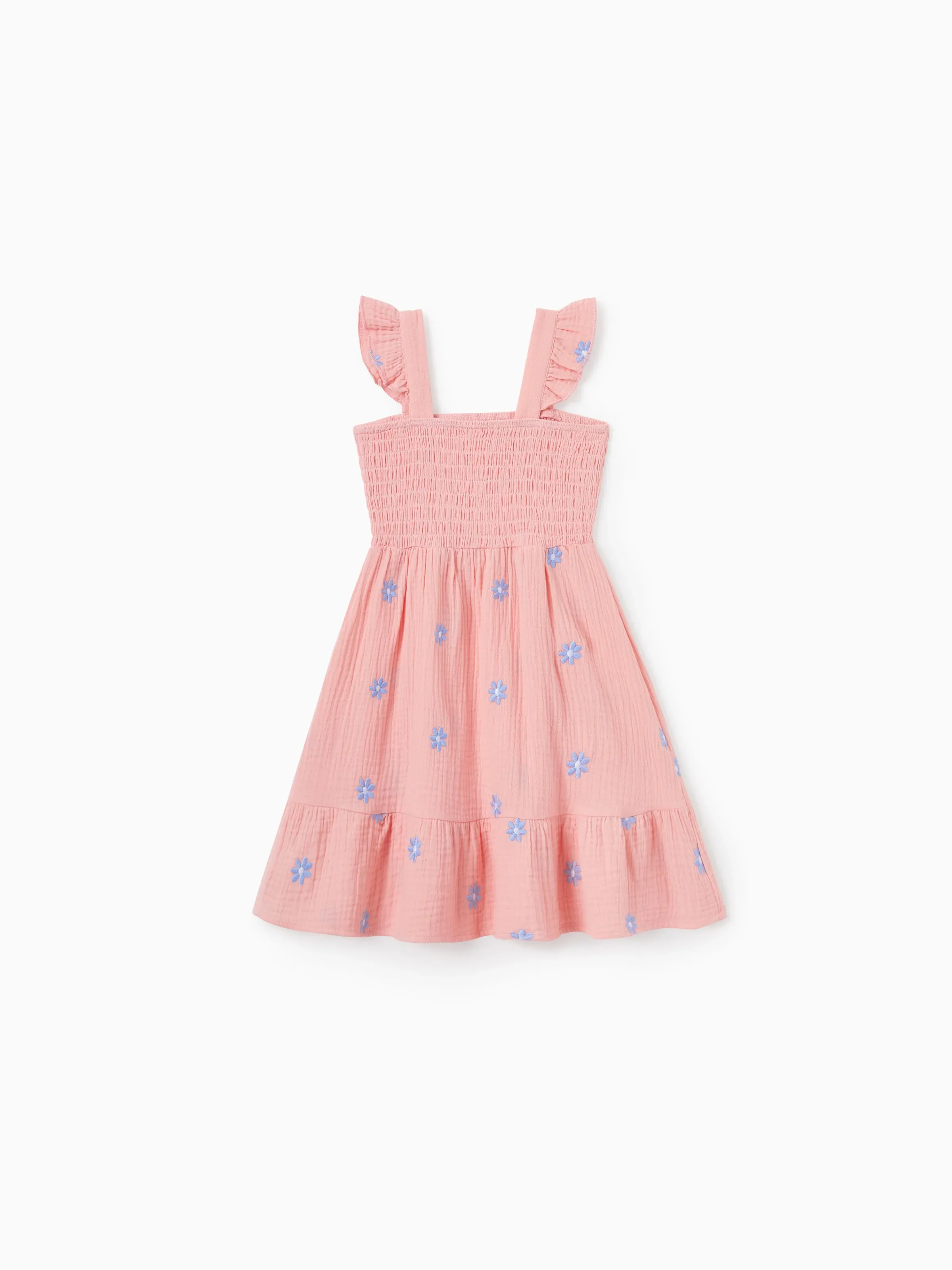 Daddy & Daughter Mauve Pink Matching Outfits, Flower Print Dress for Daughter & Solid Shirt for Dad, Ideal for Summer Family Outings & Photos - Image 9