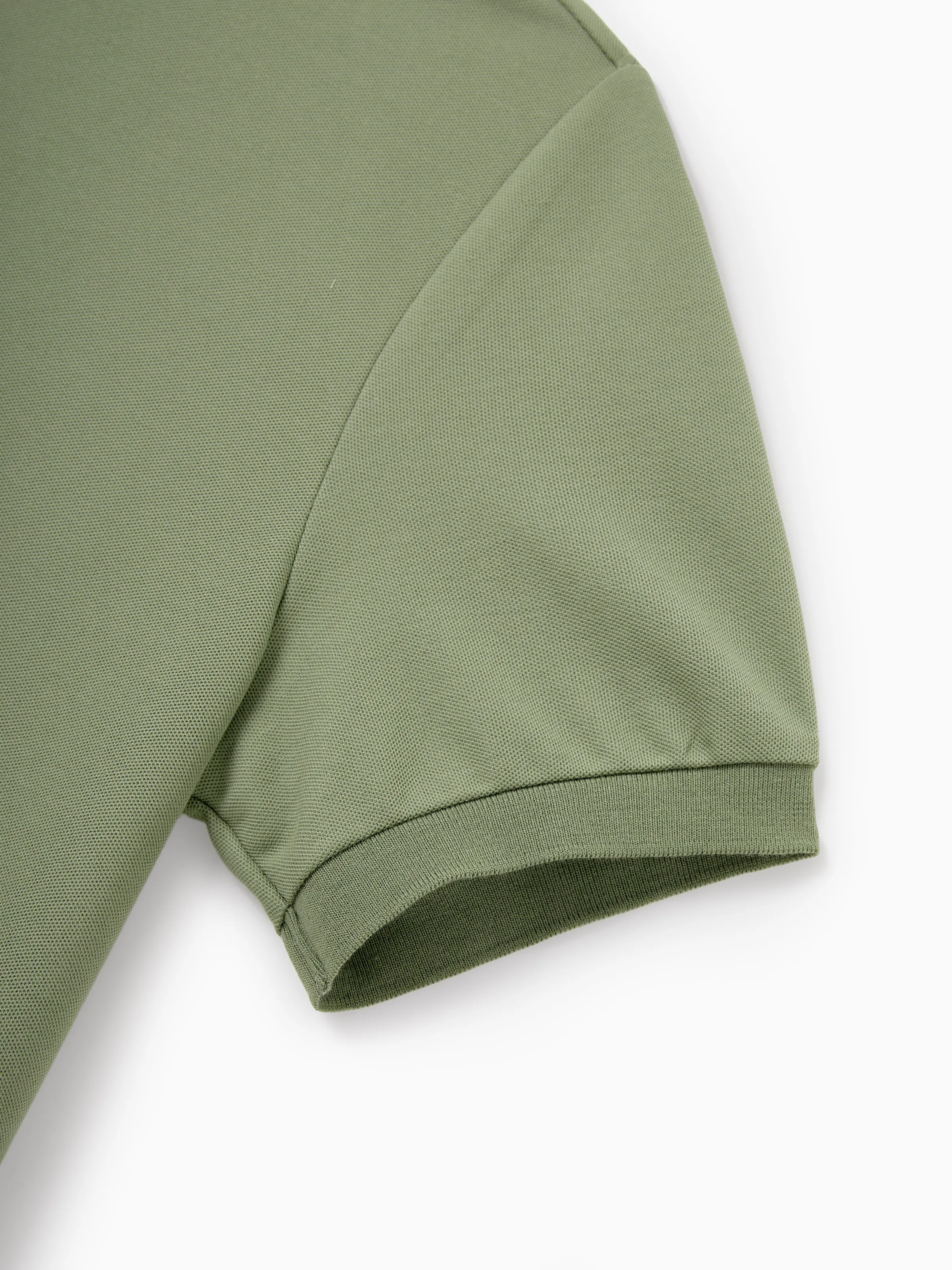 Daddy & Daughter Polo Collar Short-sleeve Shirt or V-neck Strappy Mesh Dress Green - Image 9